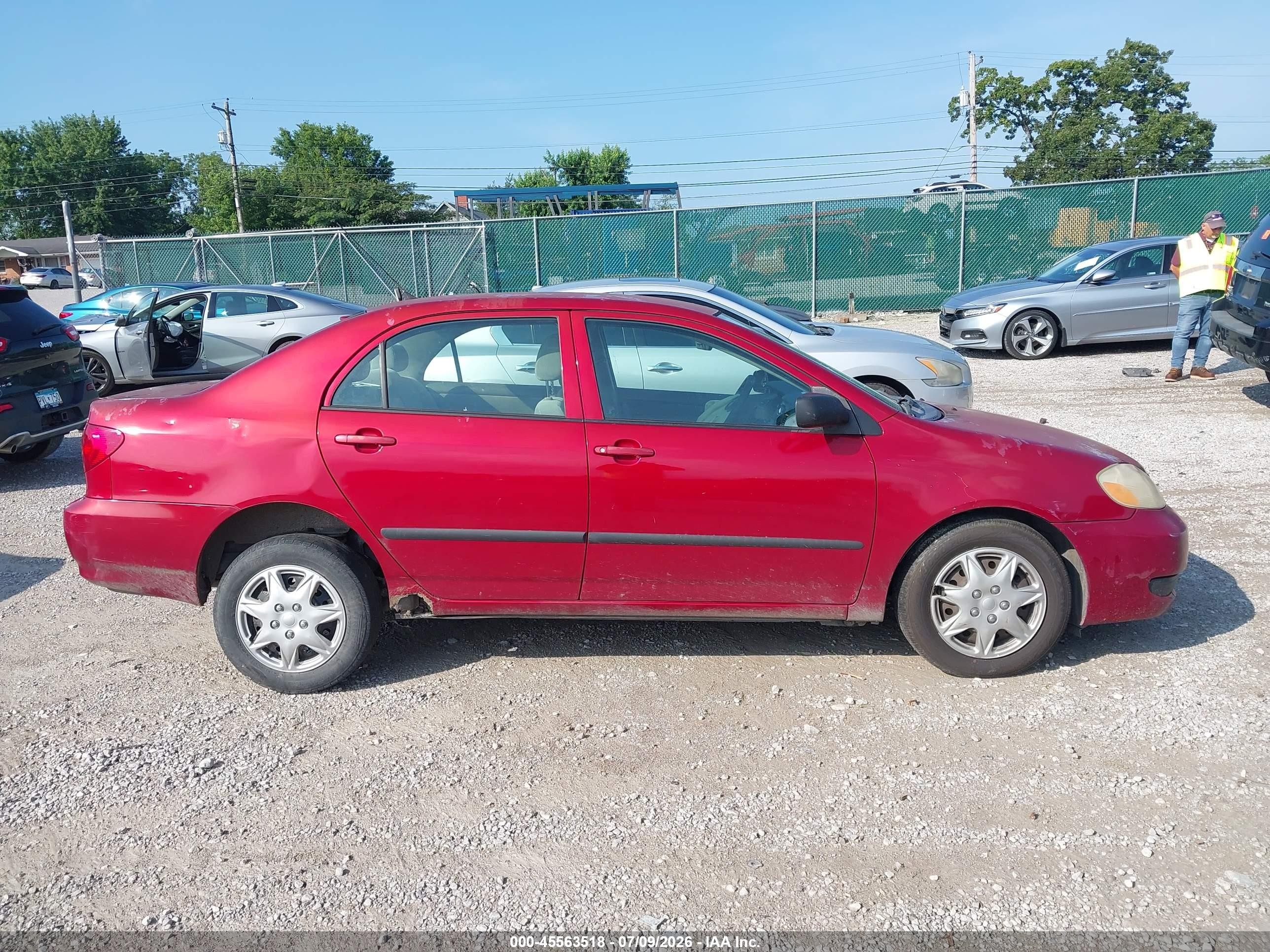 2006 Toyota Corolla Ce Red vin: JTDBR32E160079020