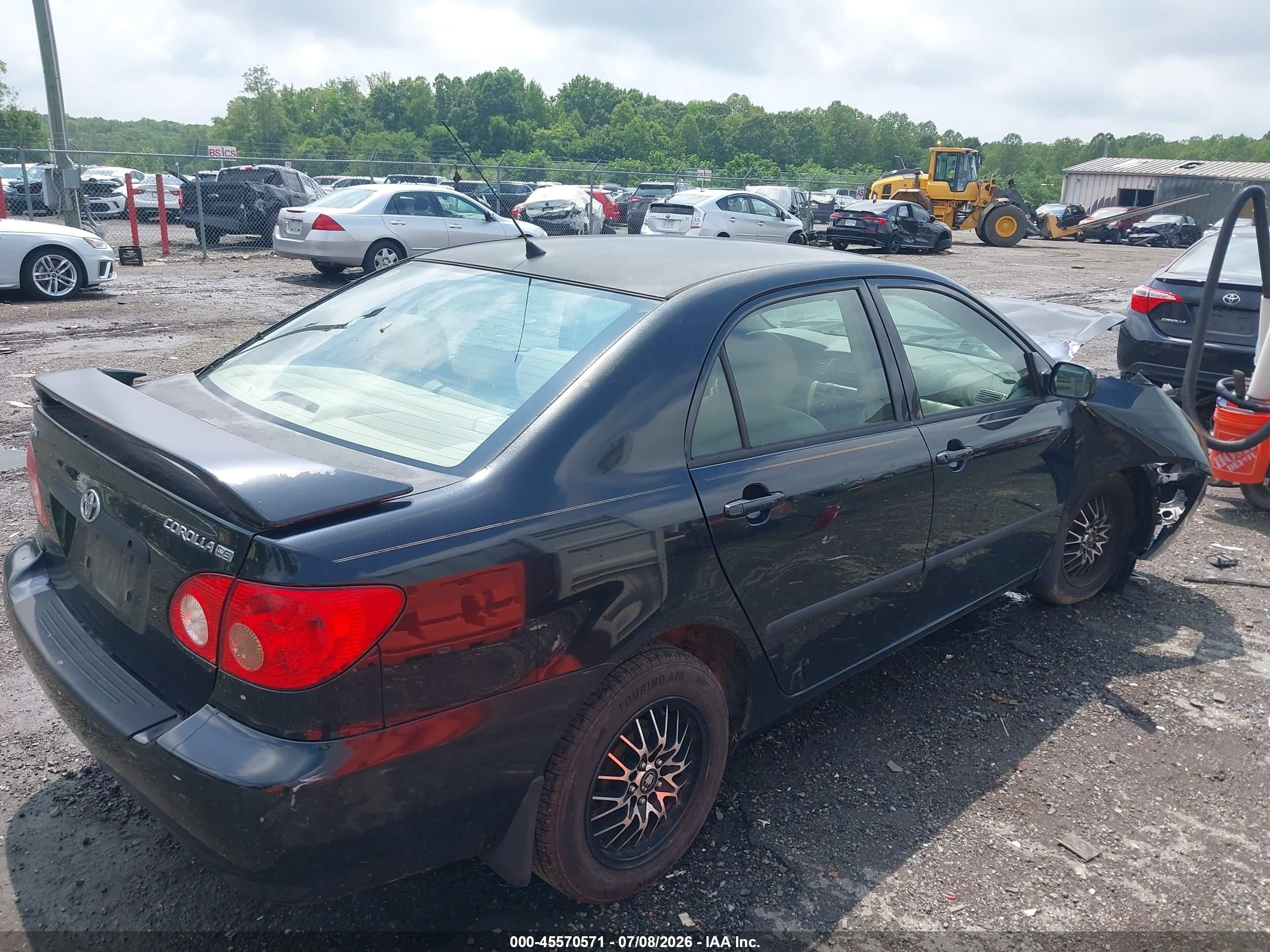 2007 Toyota Corolla Ce Black vin: JTDBR32E170104502