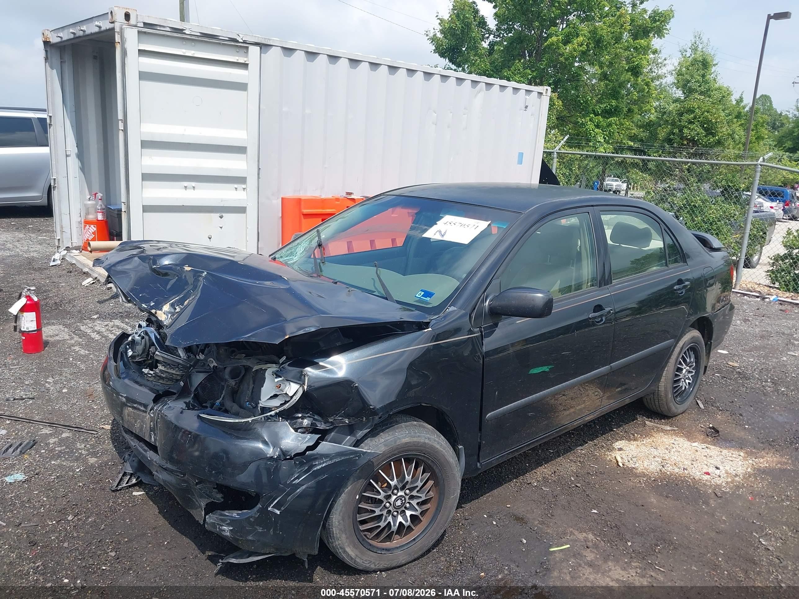 2007 Toyota Corolla Ce Black vin: JTDBR32E170104502