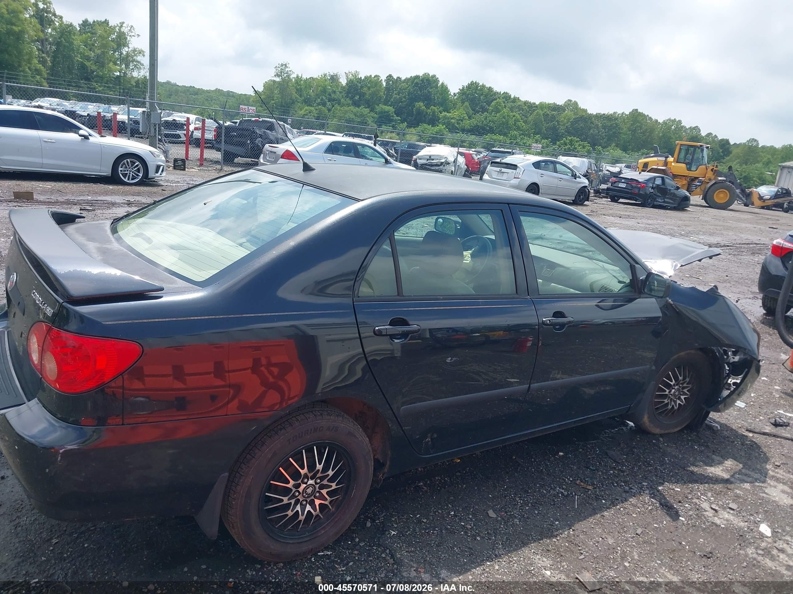 2007 Toyota Corolla Ce Black vin: JTDBR32E170104502