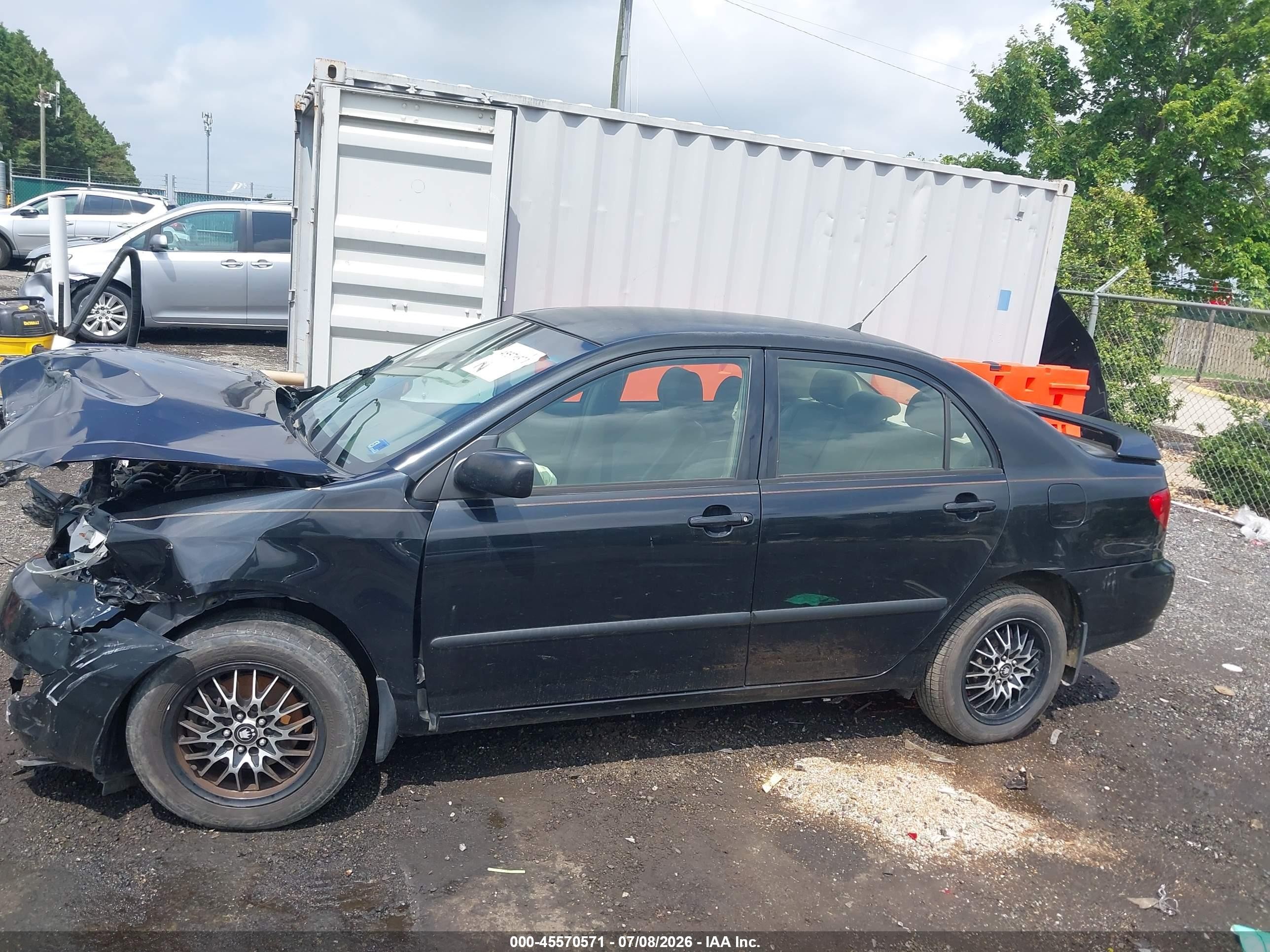 2007 Toyota Corolla Ce Black vin: JTDBR32E170104502