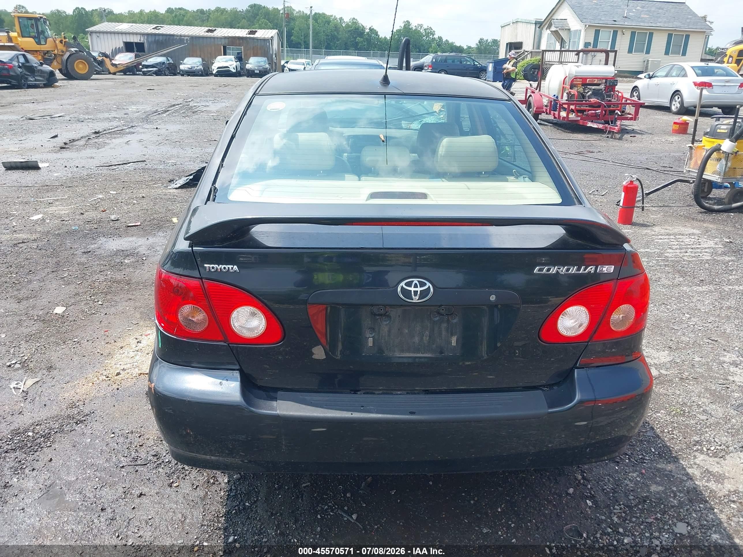 2007 Toyota Corolla Ce Black vin: JTDBR32E170104502