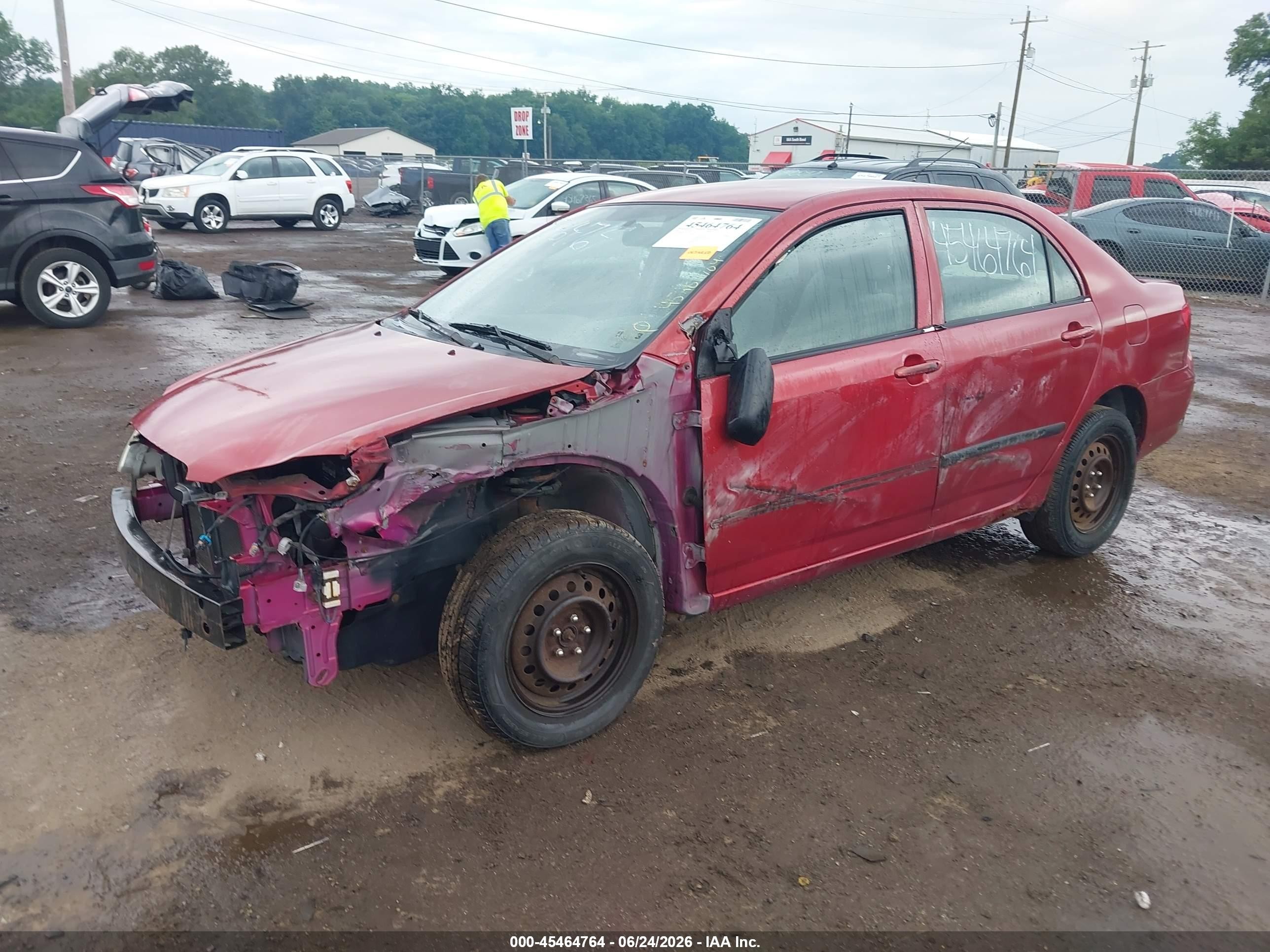 2007 Toyota Corolla Ce Red vin: JTDBR32E170112597