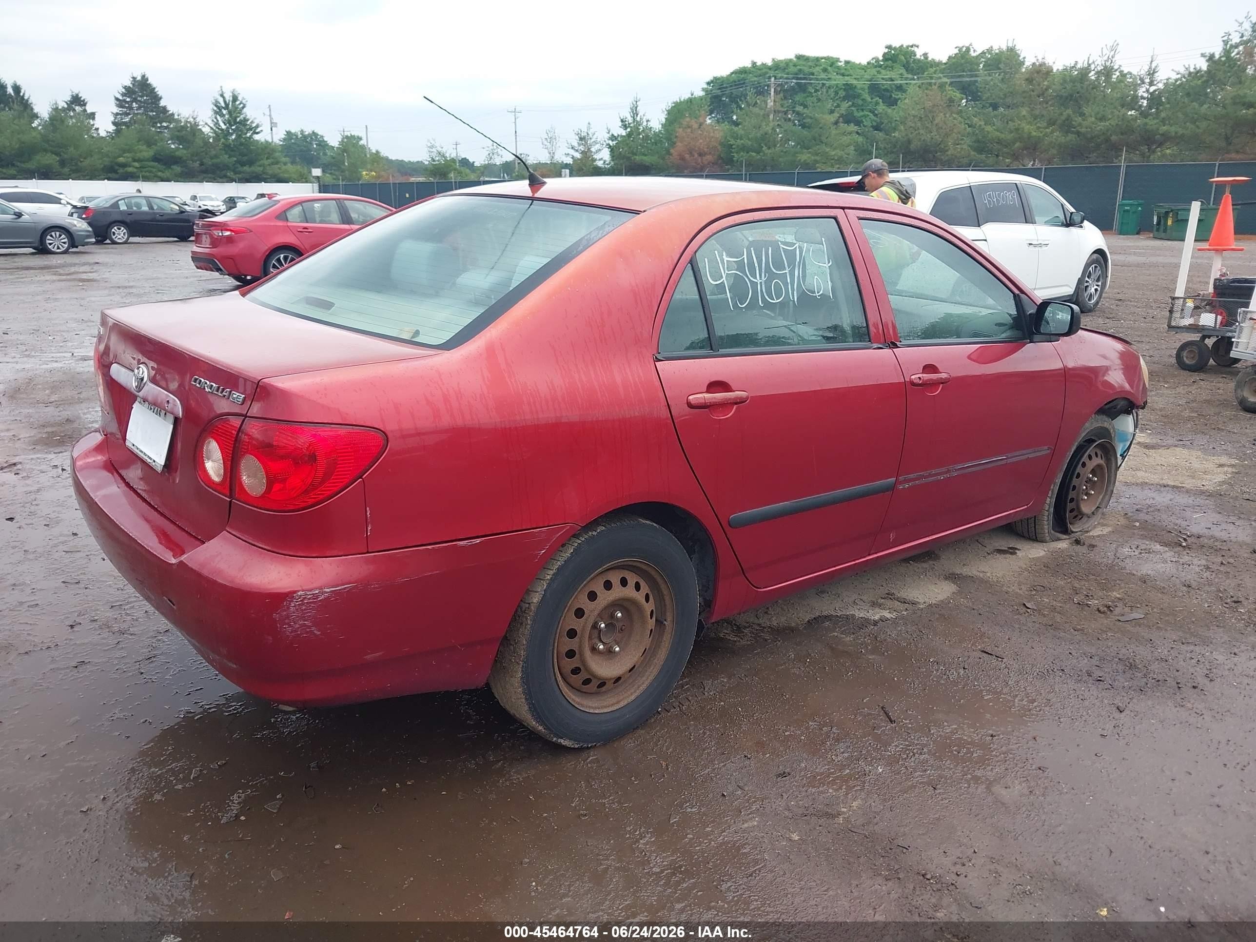 2007 Toyota Corolla Ce Red vin: JTDBR32E170112597