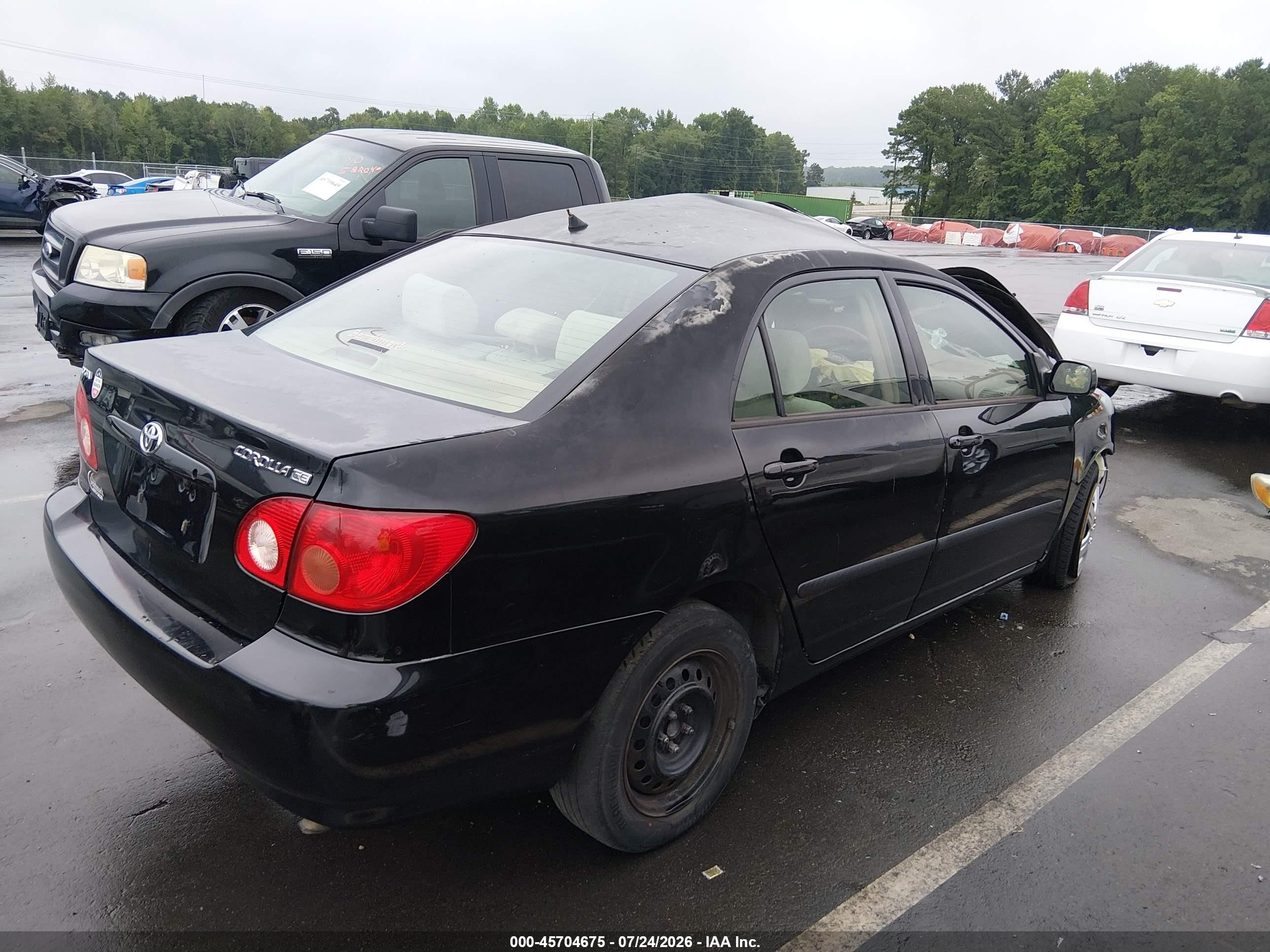 2007 Toyota Corolla Ce Black vin: JTDBR32E170136138