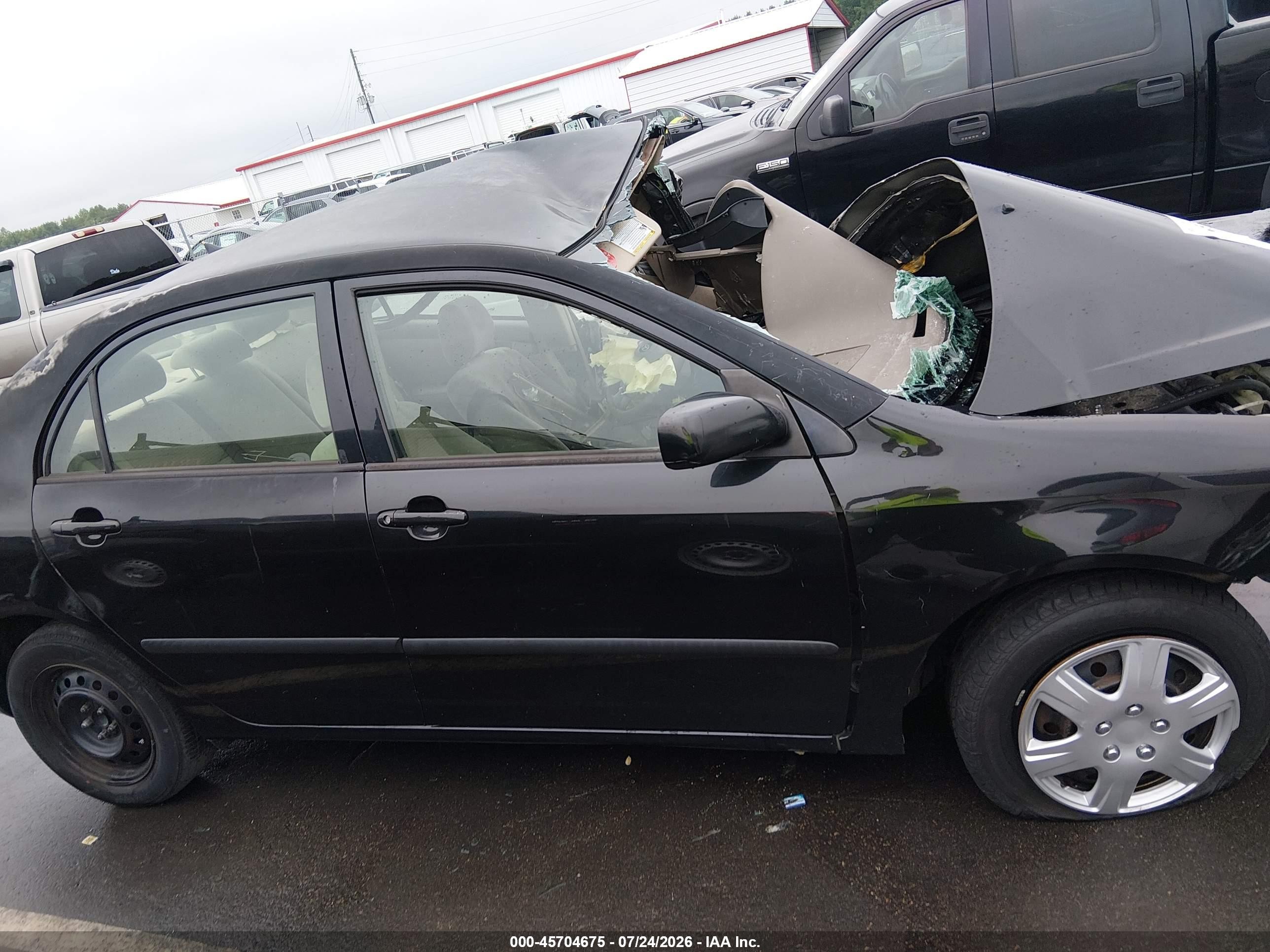 2007 Toyota Corolla Ce Black vin: JTDBR32E170136138