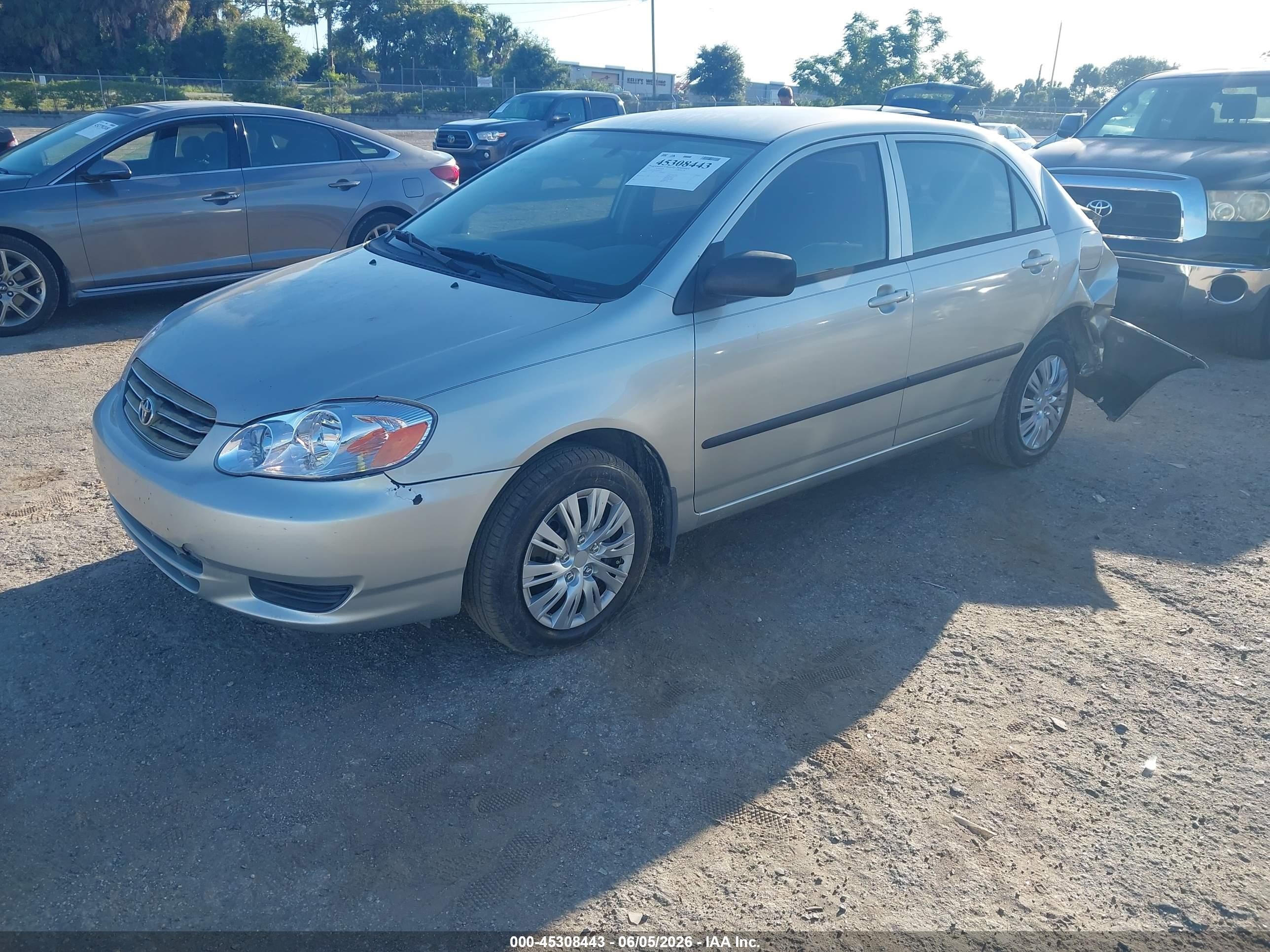 2003 Toyota Corolla Ce Silver vin: JTDBR32E230026113