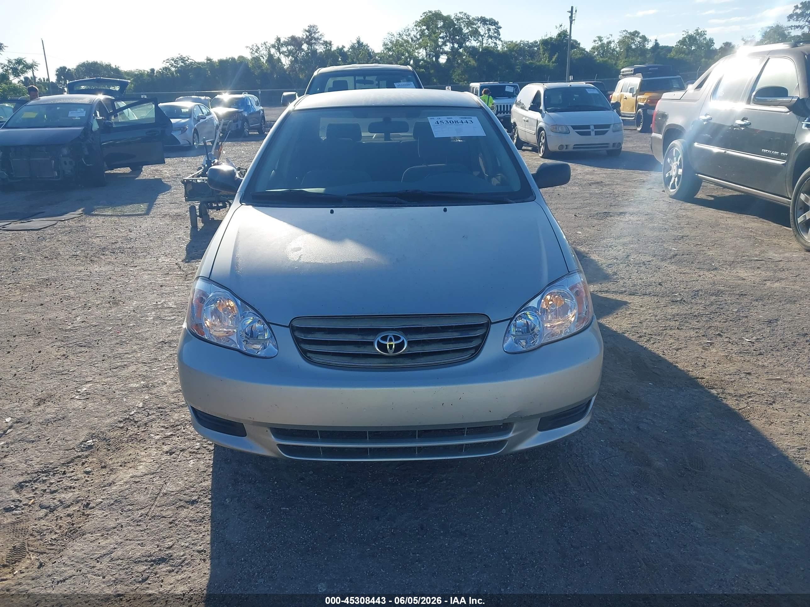 2003 Toyota Corolla Ce Silver vin: JTDBR32E230026113