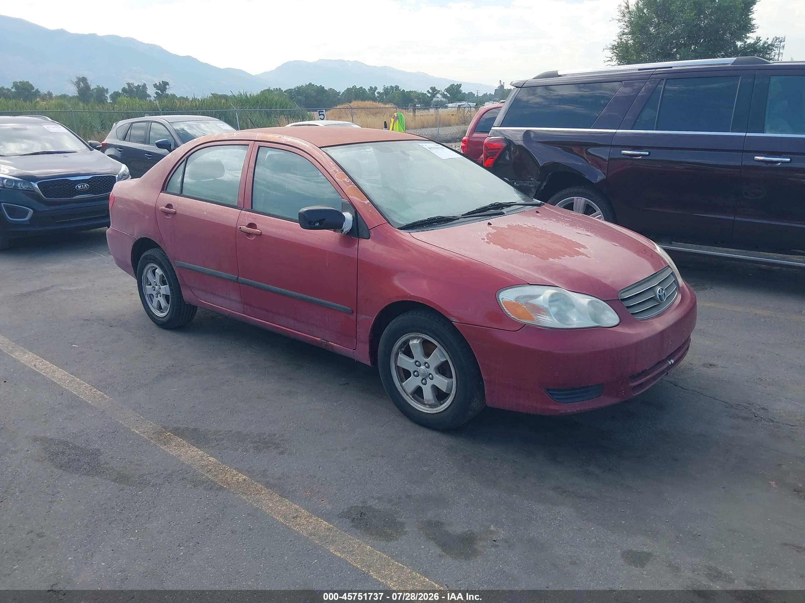 2003 Toyota Corolla Ce Red vin: JTDBR32E230031960