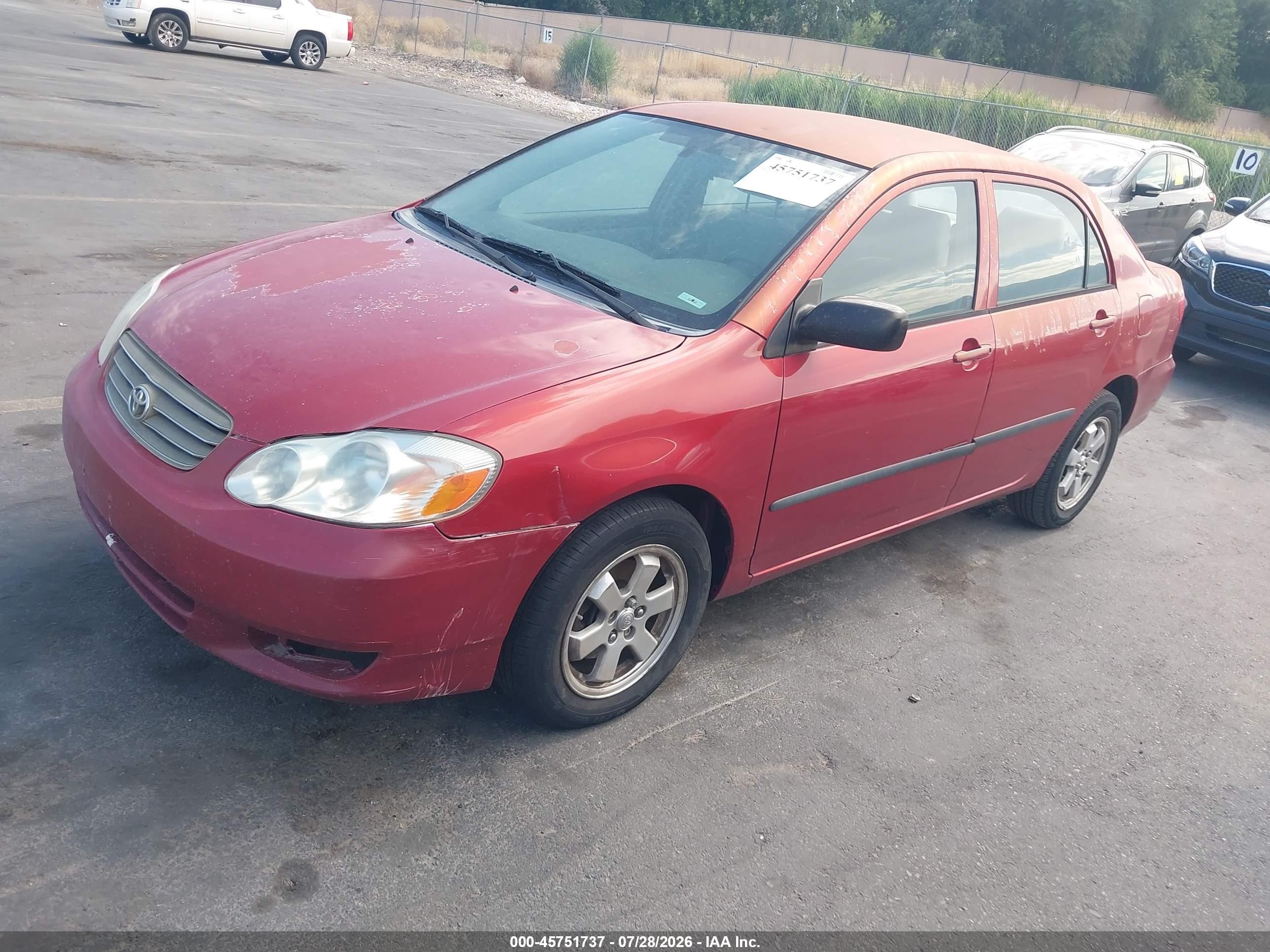 2003 Toyota Corolla Ce Red vin: JTDBR32E230031960