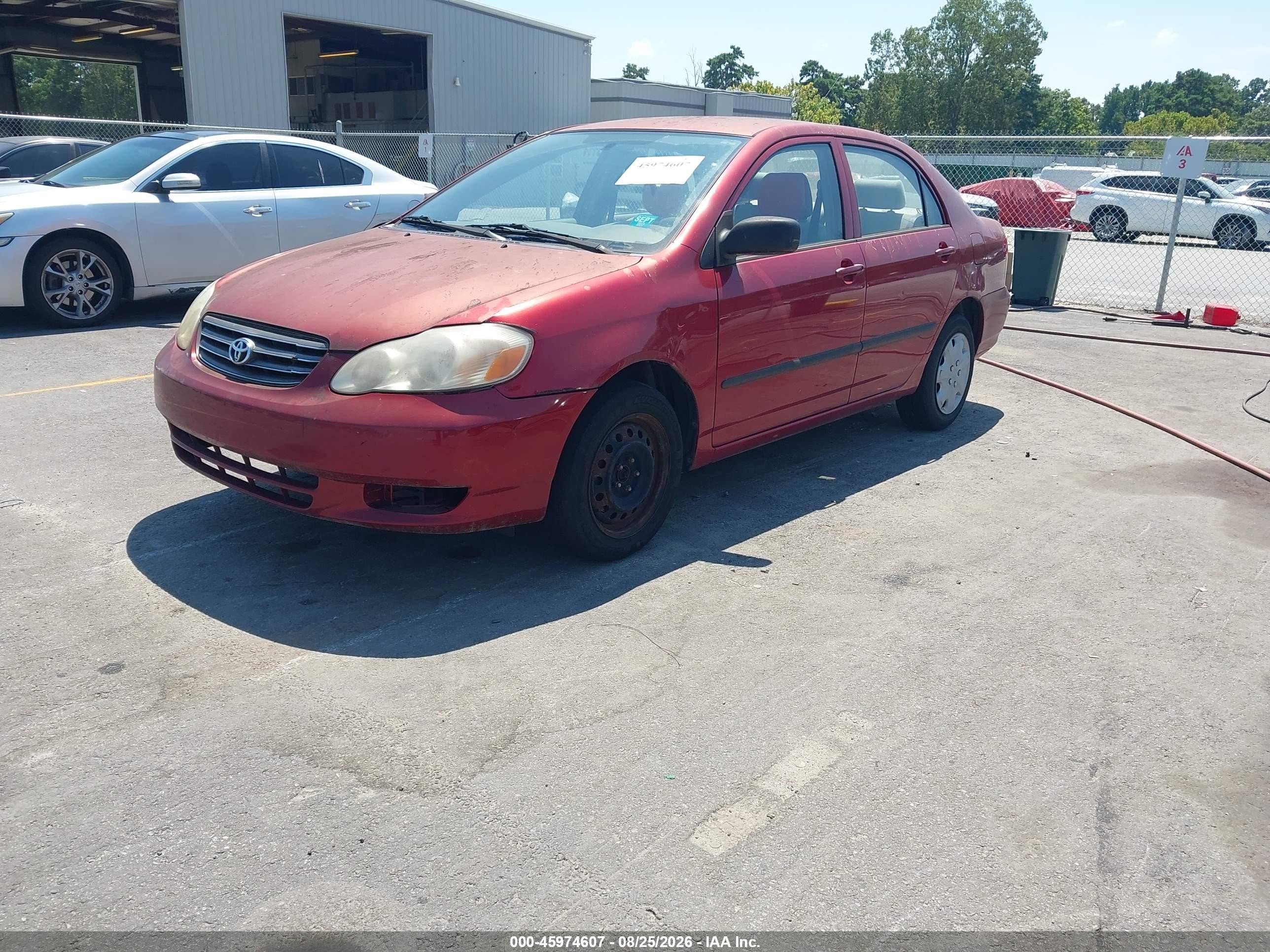 2003 Toyota Corolla Ce Red vin: JTDBR32E230034213