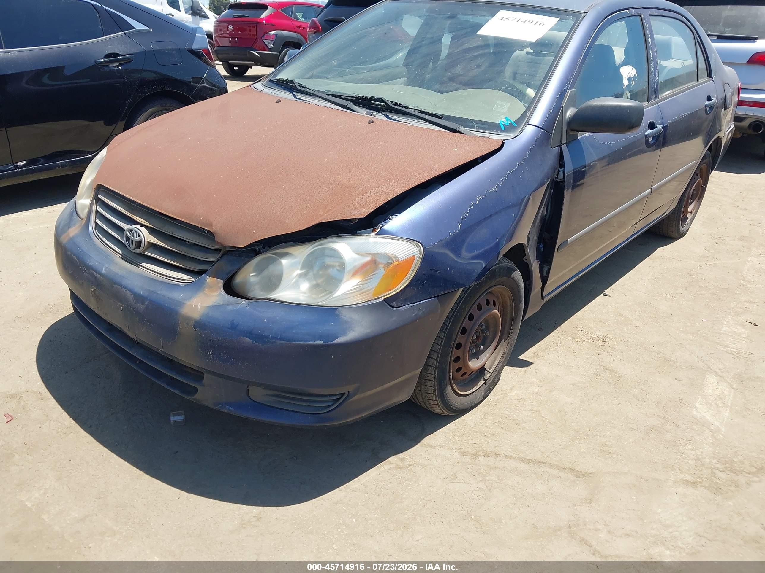 2003 Toyota Corolla Ce Blue vin: JTDBR32E232009378
