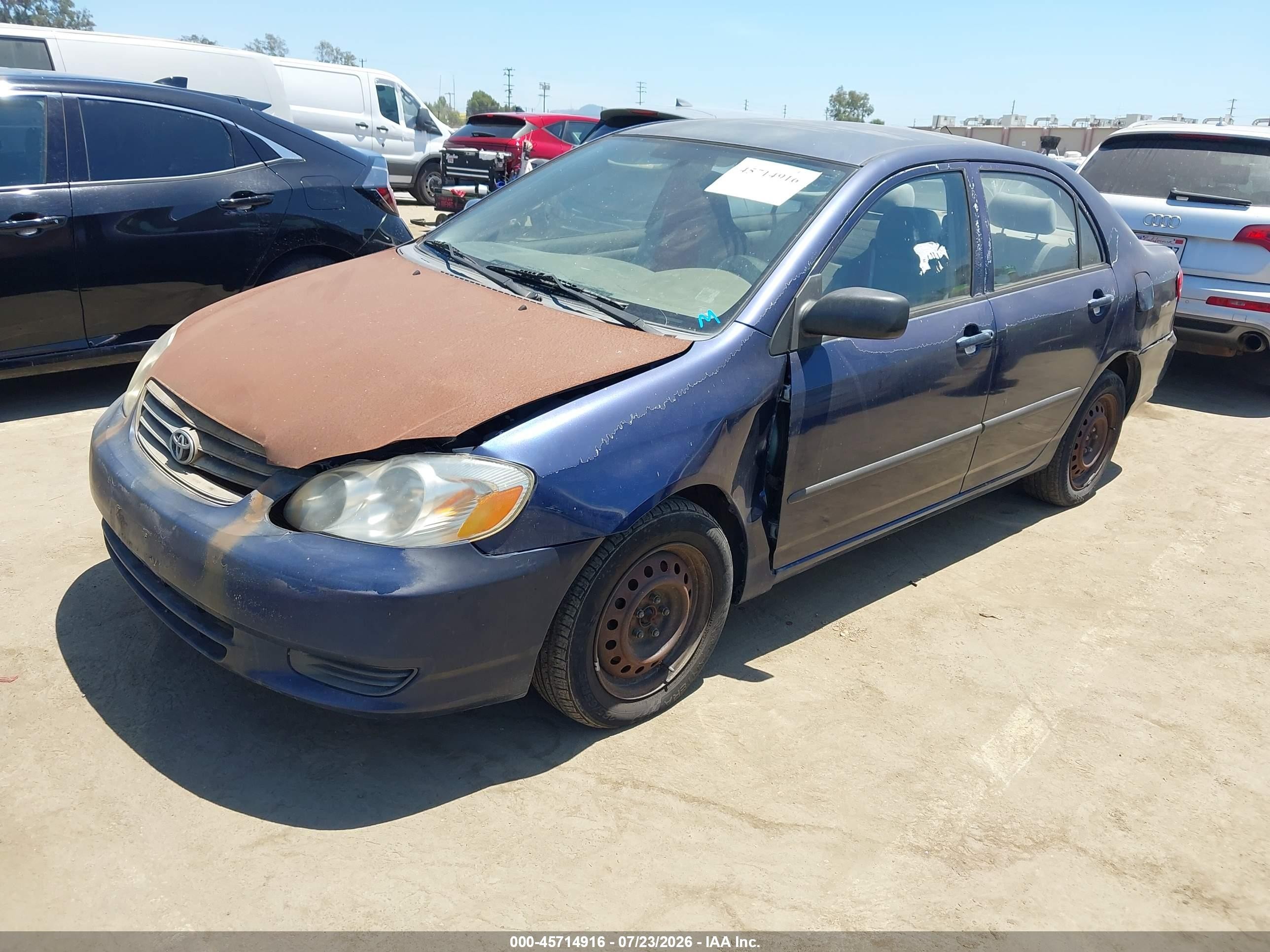 2003 Toyota Corolla Ce Blue vin: JTDBR32E232009378