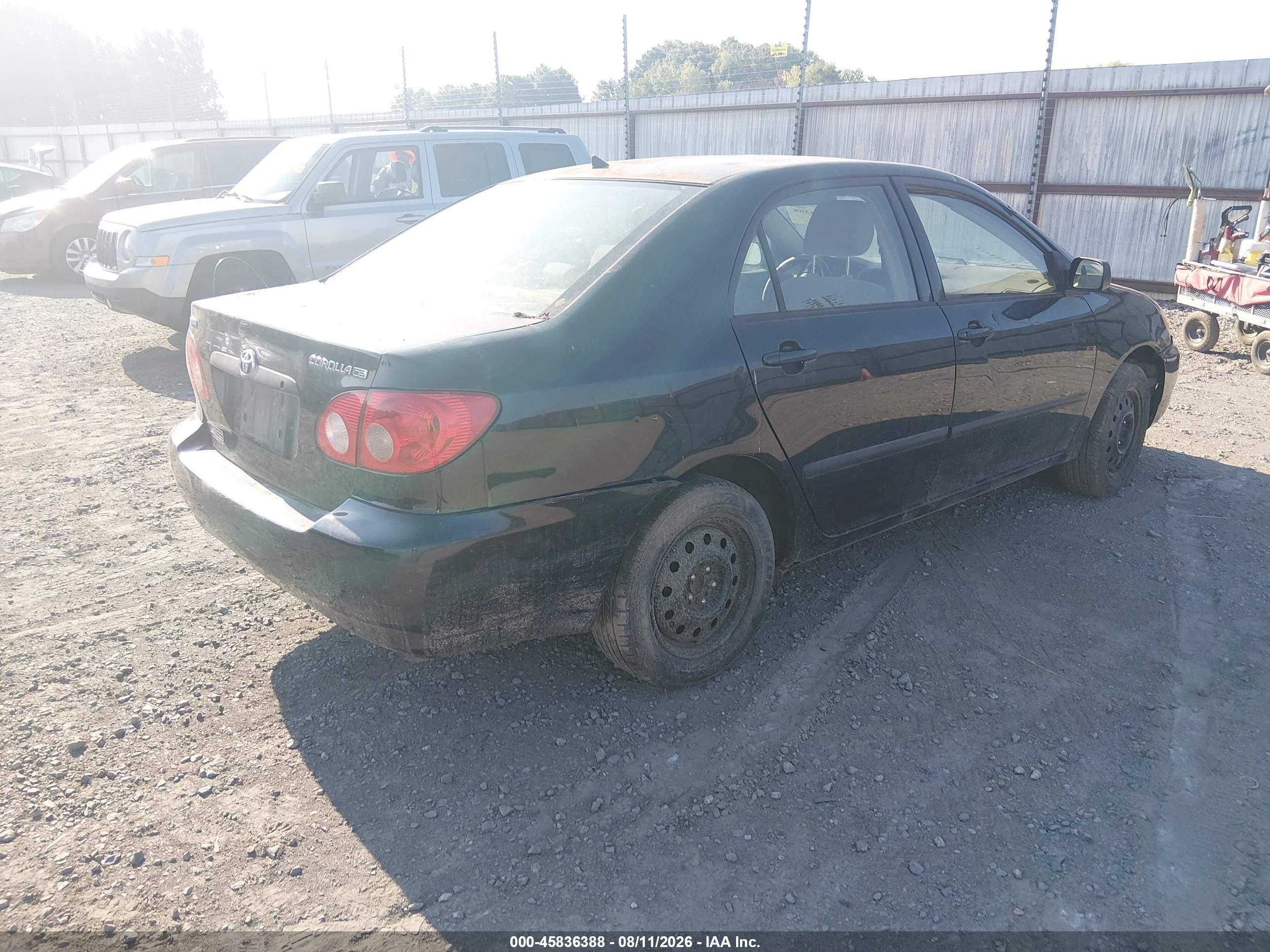 2006 Toyota Corolla Ce Black vin: JTDBR32E260080466