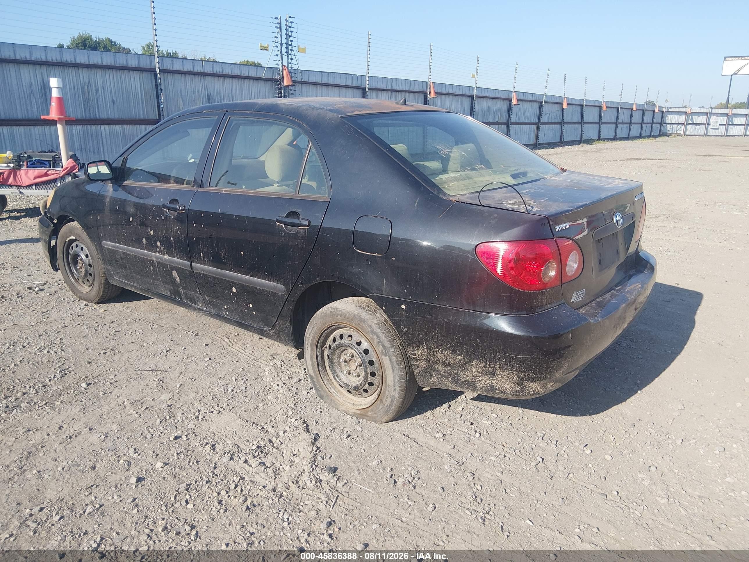 2006 Toyota Corolla Ce Black vin: JTDBR32E260080466