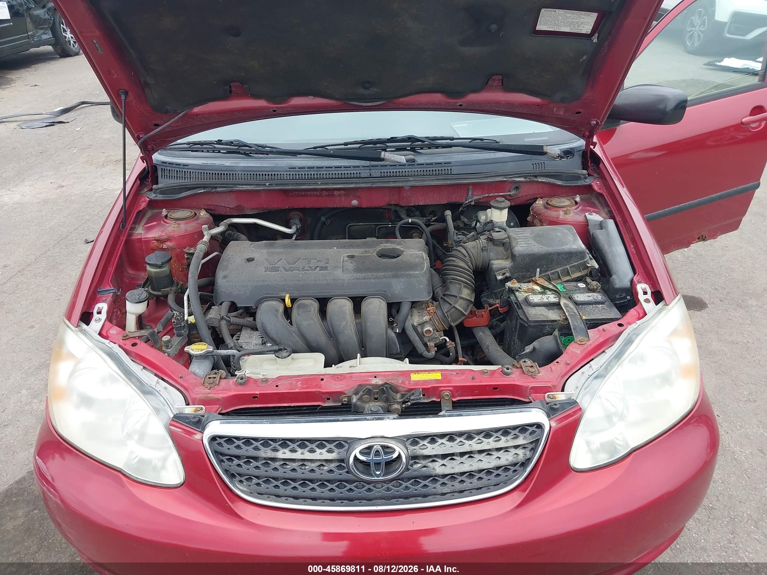 2007 Toyota Corolla Ce Красный vin: JTDBR32E270132048