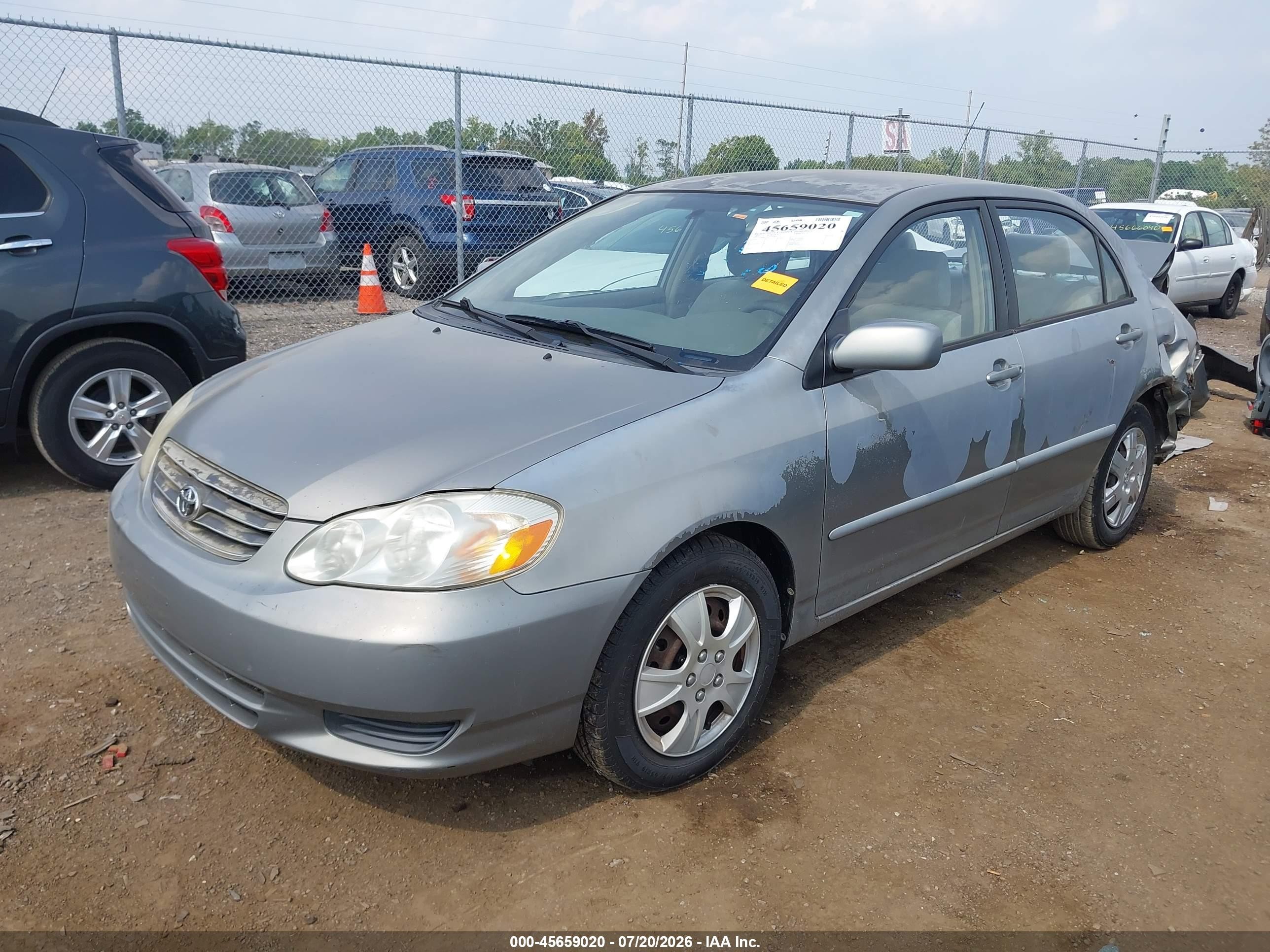 2003 Toyota Corolla Le Gray vin: JTDBR32E332014816