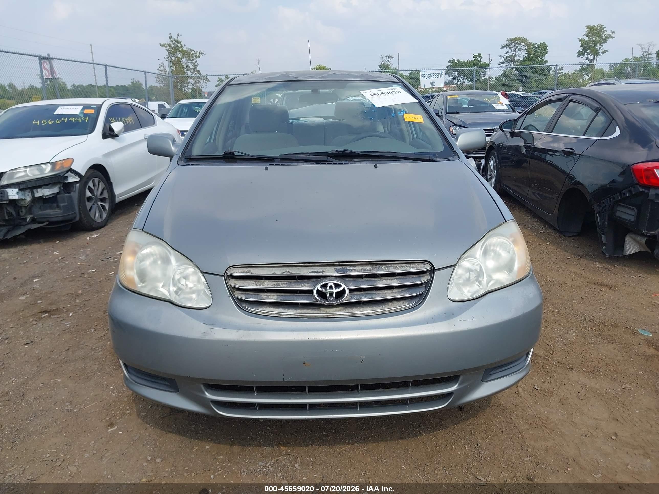 2003 Toyota Corolla Le Gray vin: JTDBR32E332014816