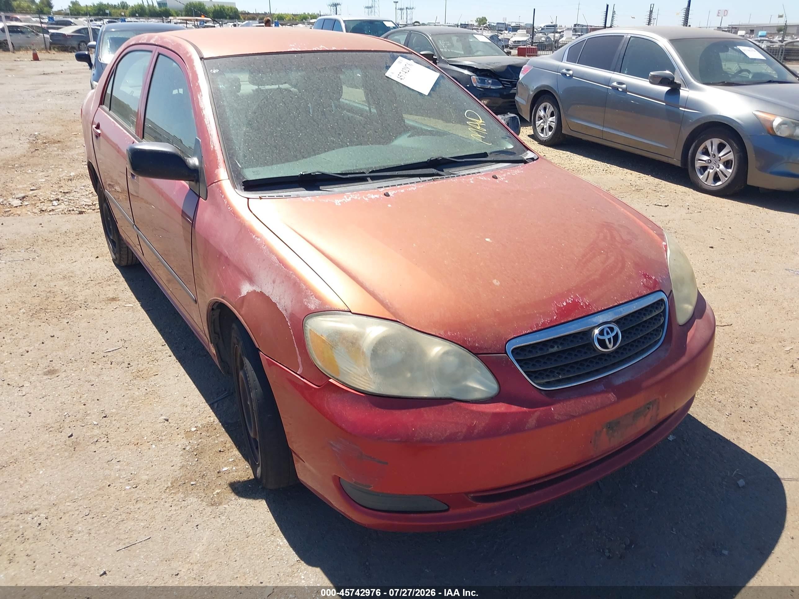 2005 Toyota Corolla Ce Red vin: JTDBR32E350053498