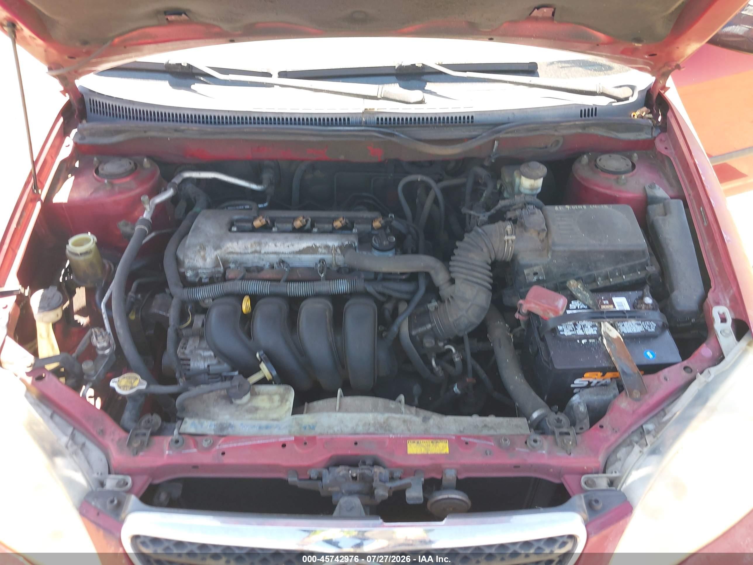 2005 Toyota Corolla Ce Red vin: JTDBR32E350053498