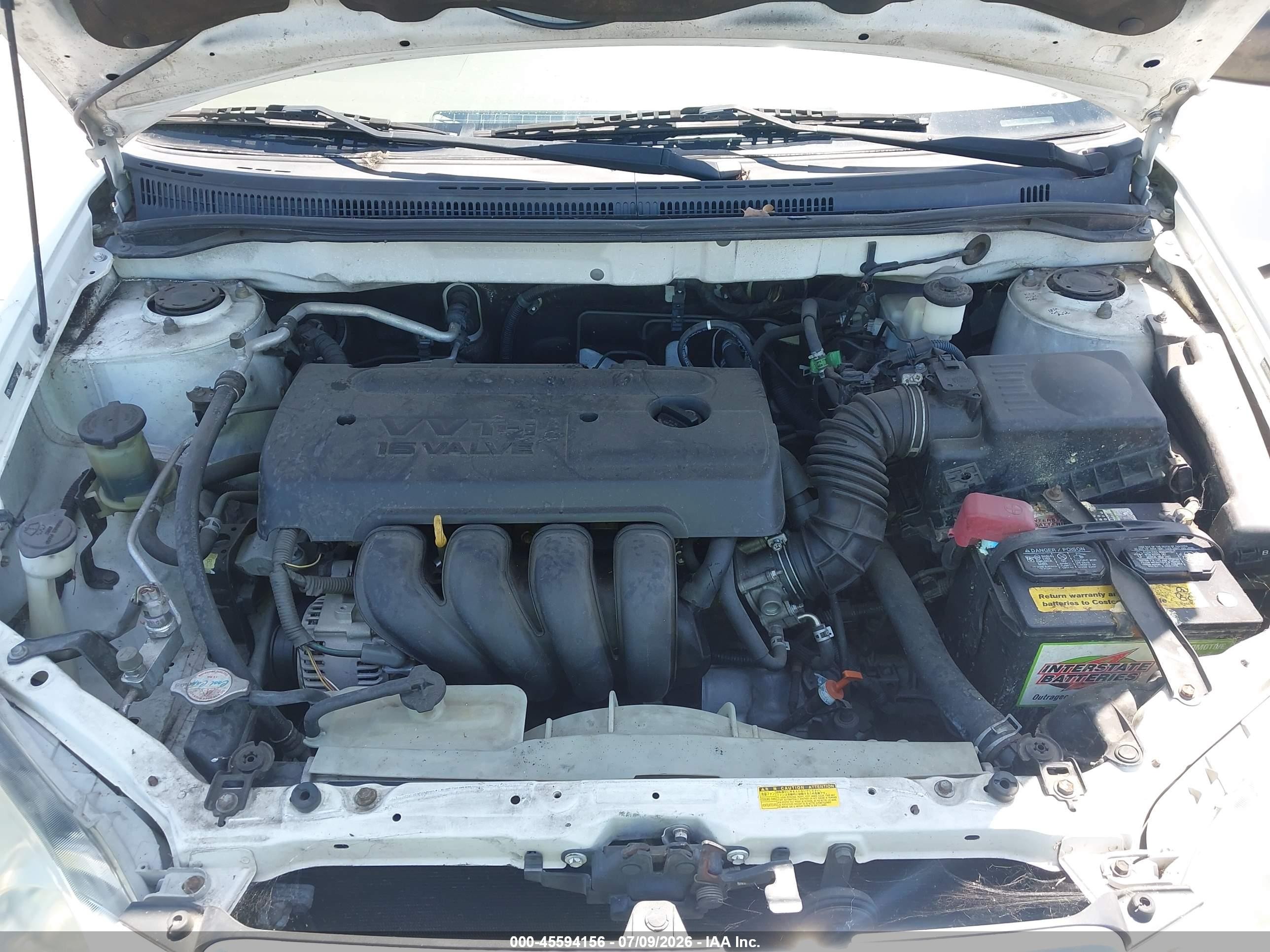 2005 Toyota Corolla Ce White vin: JTDBR32E350055350