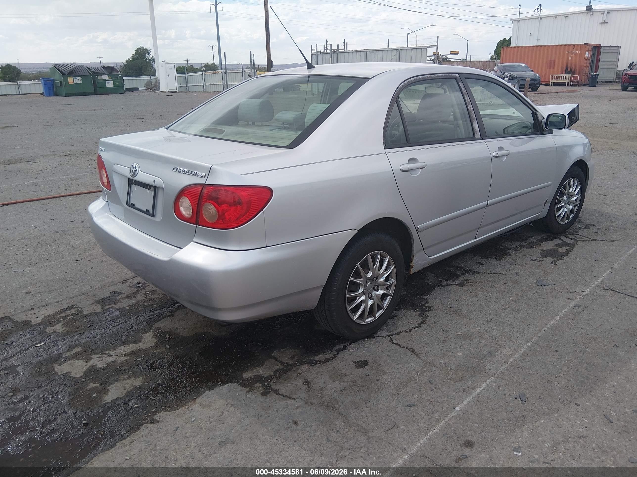 2006 Toyota Corolla Le Silver vin: JTDBR32E360078855
