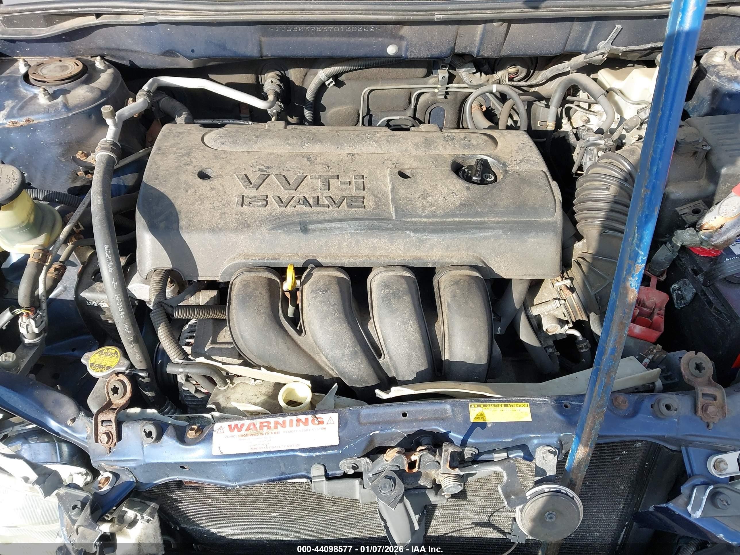 2007 Toyota Corolla Ce Blue vin: JTDBR32E370130356