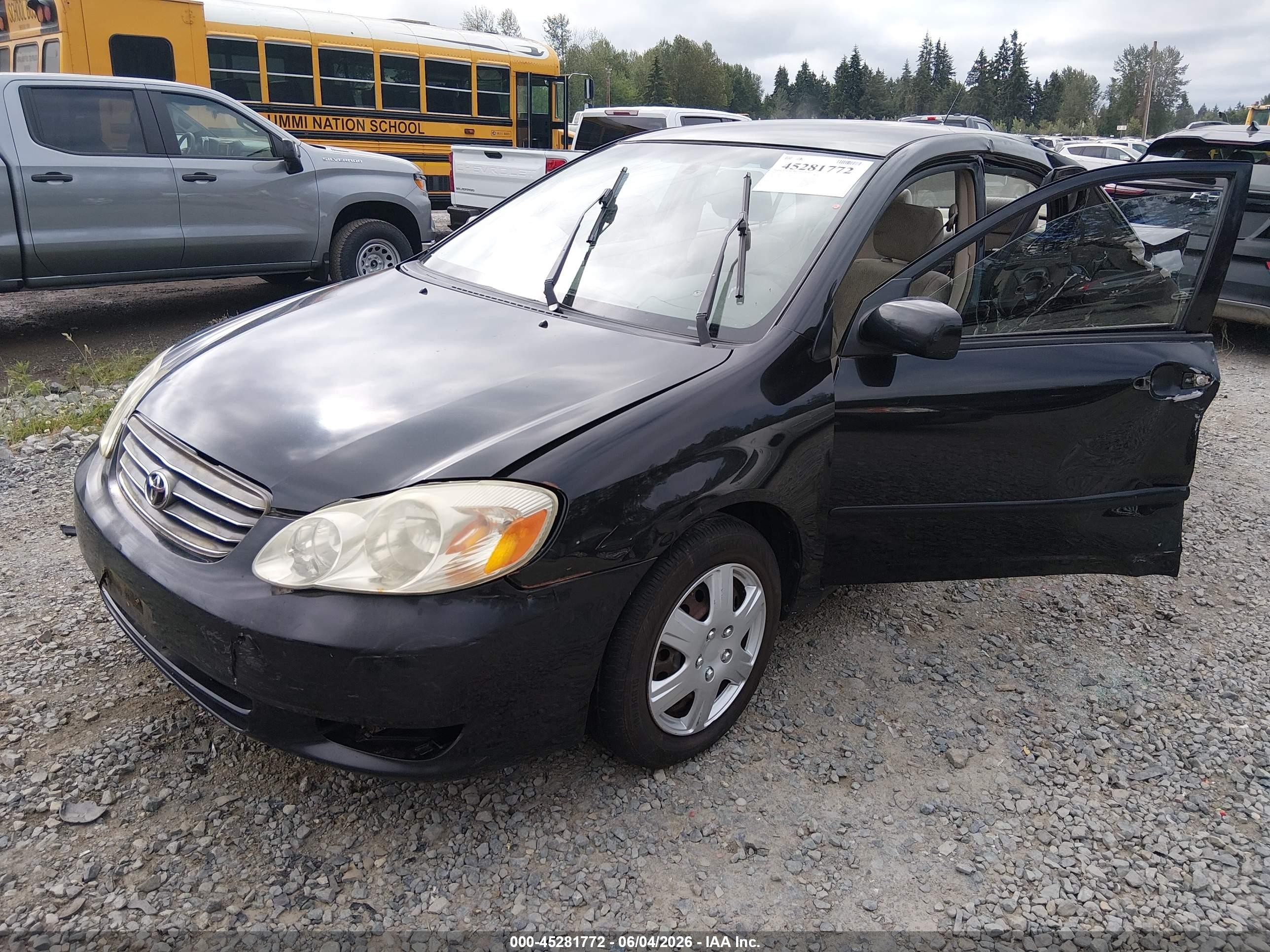 2003 Toyota Corolla Le Black vin: JTDBR32E430039042