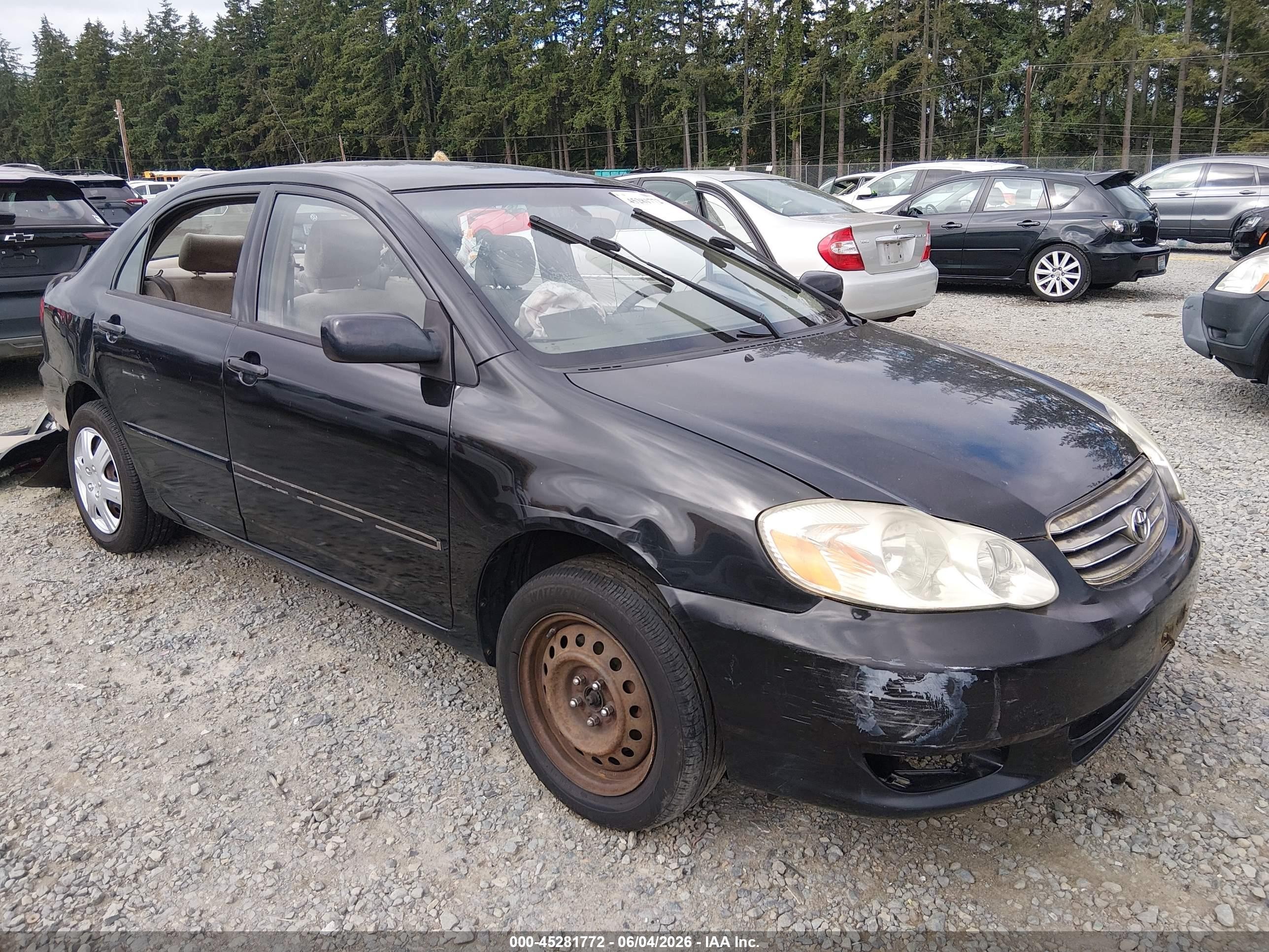 2003 Toyota Corolla Le Black vin: JTDBR32E430039042