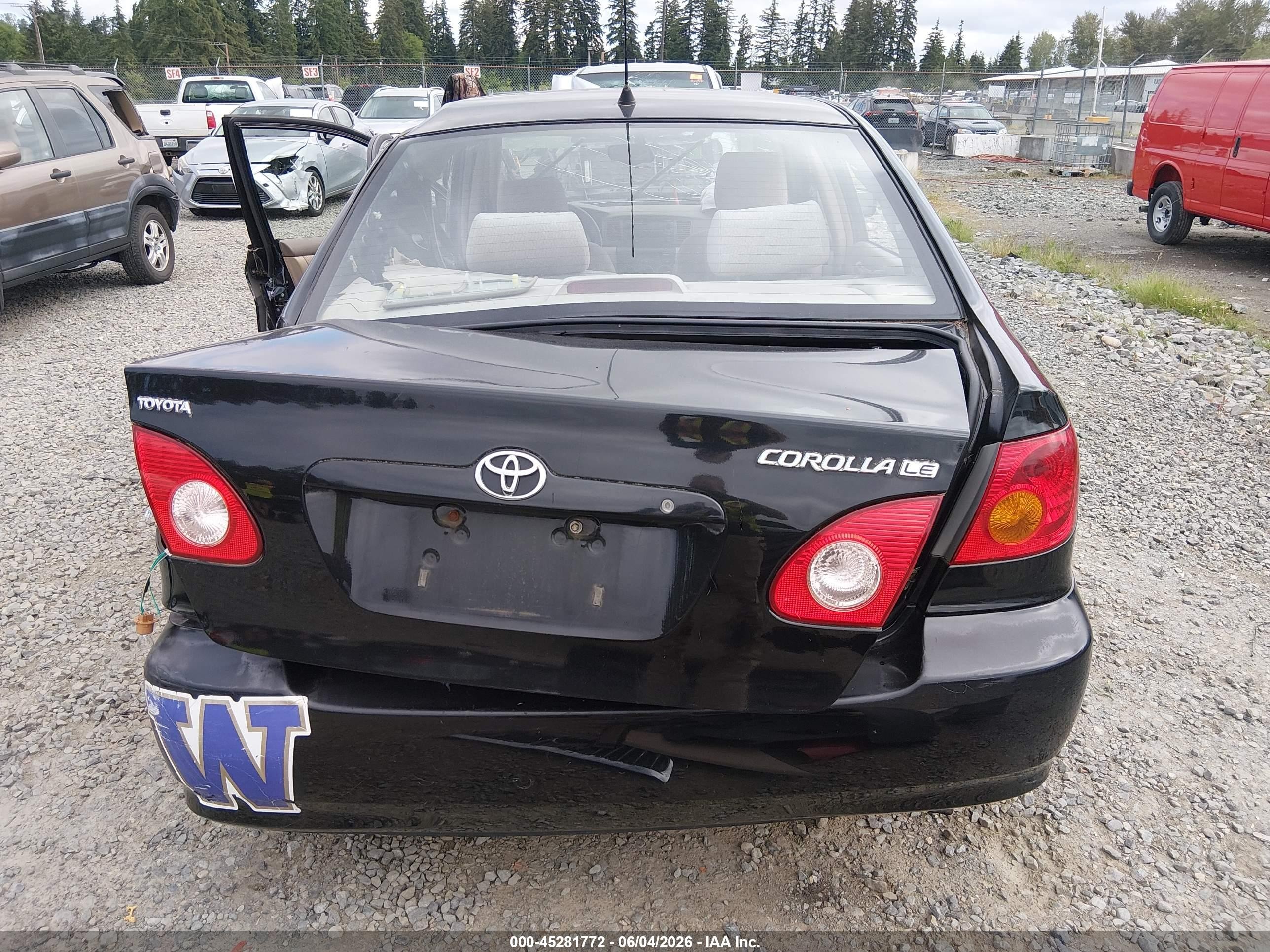 2003 Toyota Corolla Le Black vin: JTDBR32E430039042