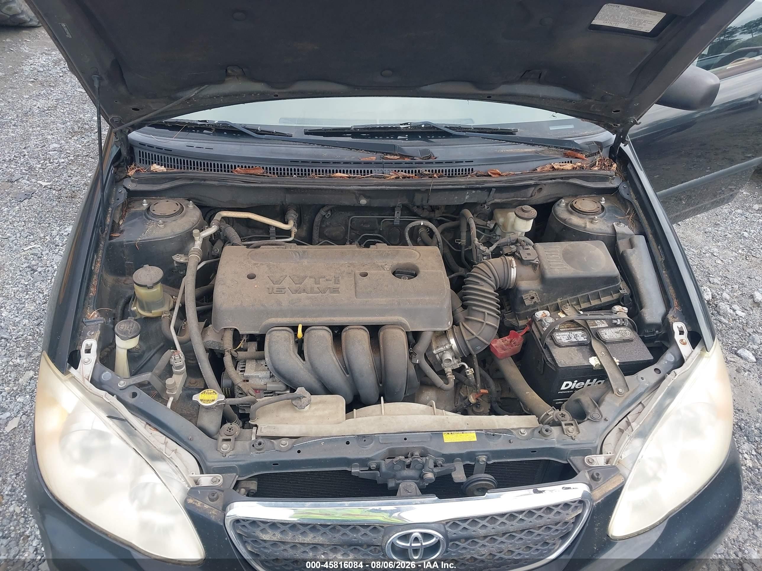 2006 Toyota Corolla Ce Black vin: JTDBR32E460072854