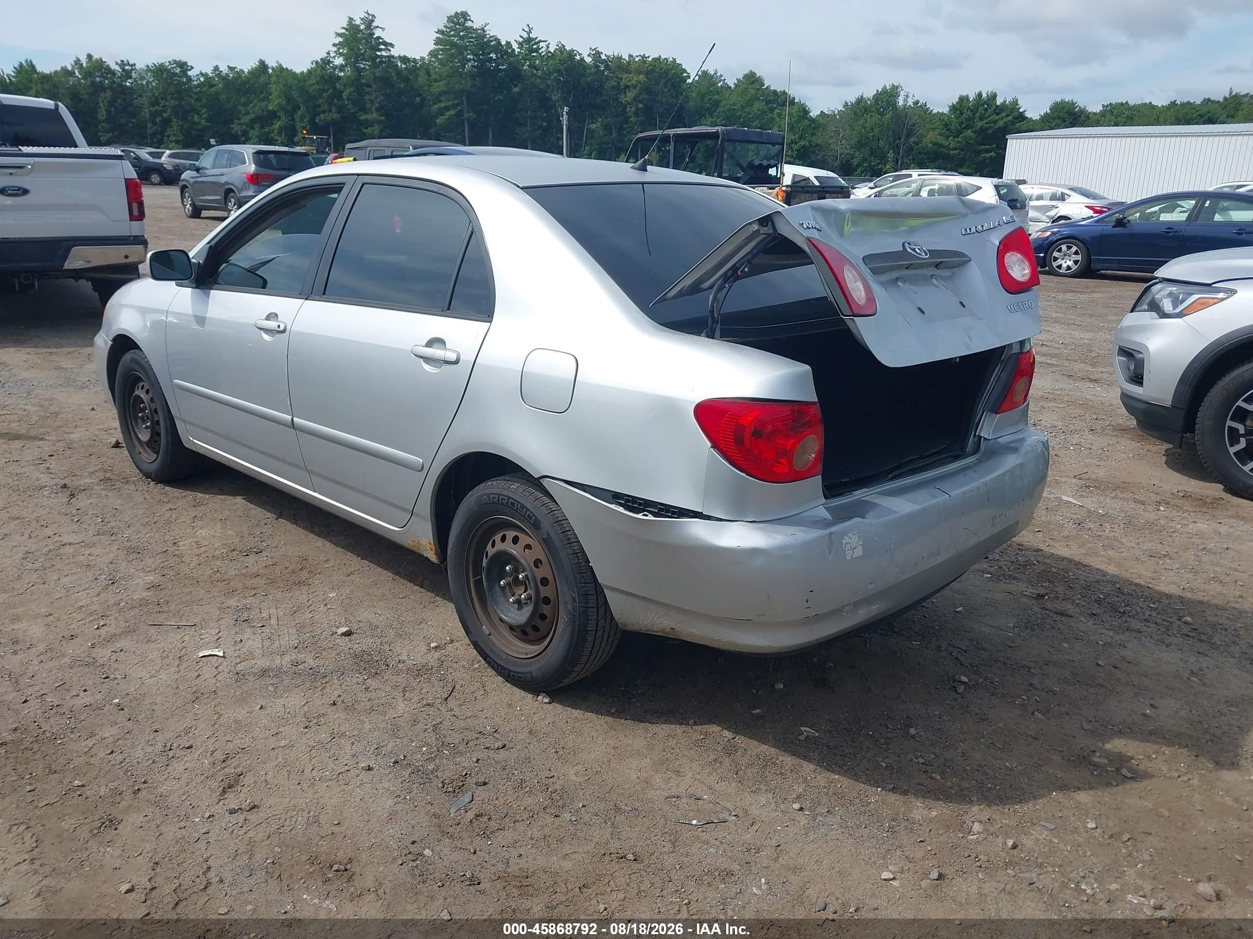 2006 Toyota Corolla Le Silver vin: JTDBR32E460096393