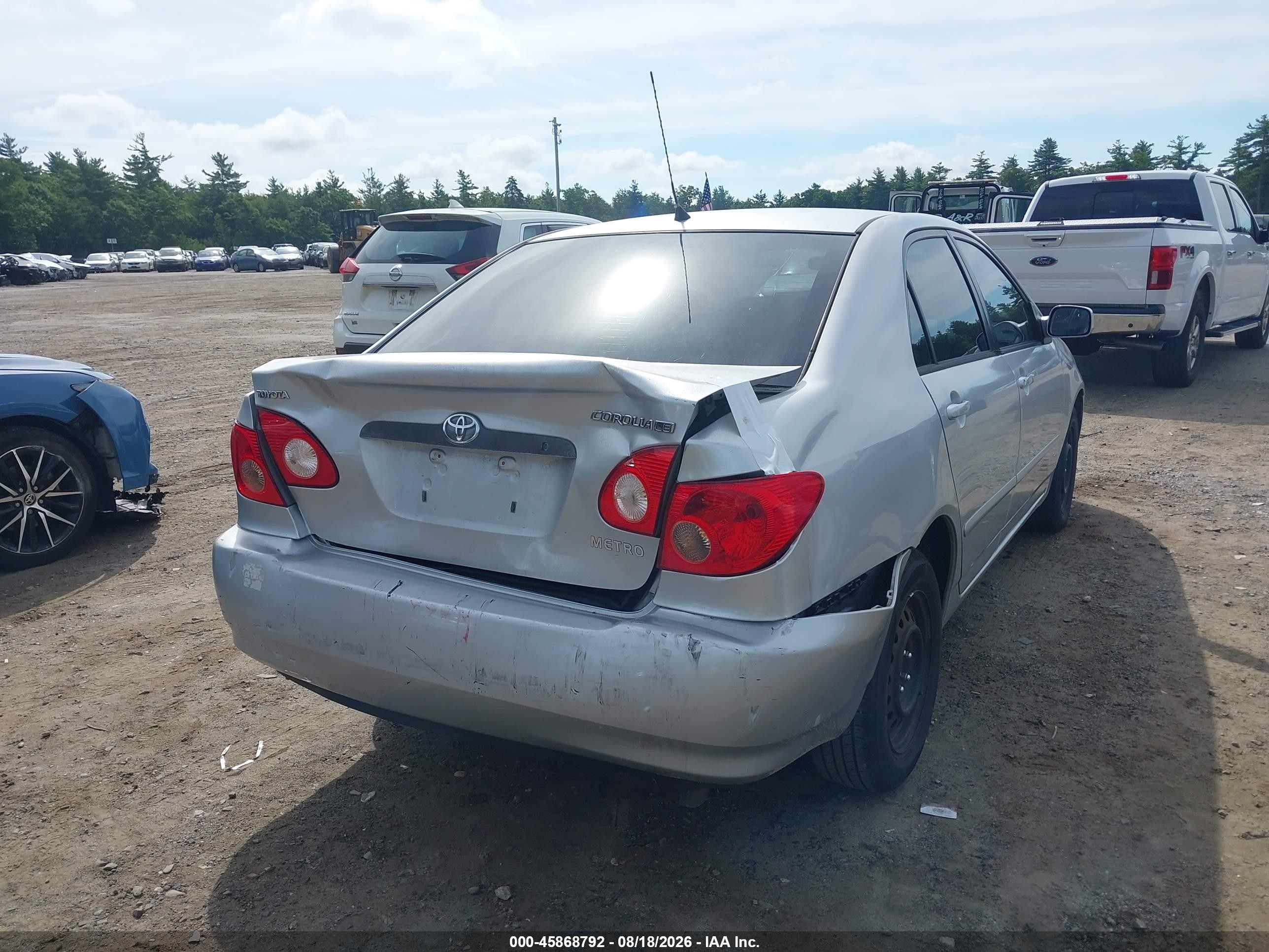 2006 Toyota Corolla Le Silver vin: JTDBR32E460096393