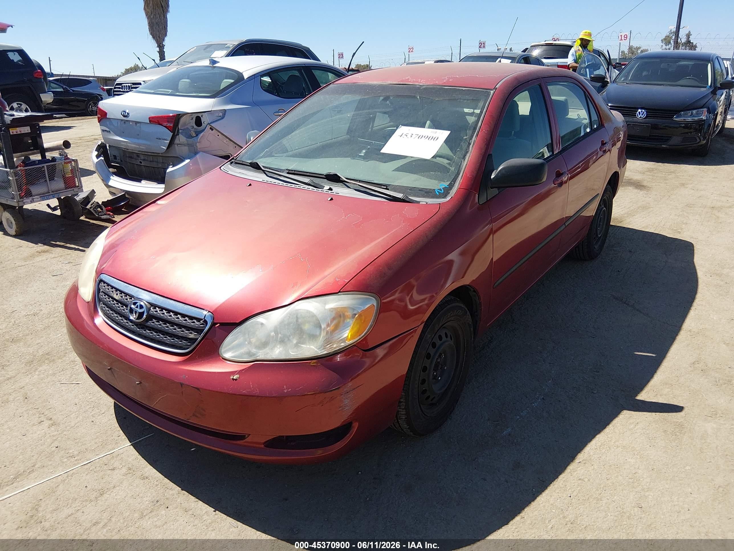 2007 Toyota Corolla Ce Red vin: JTDBR32E470115915