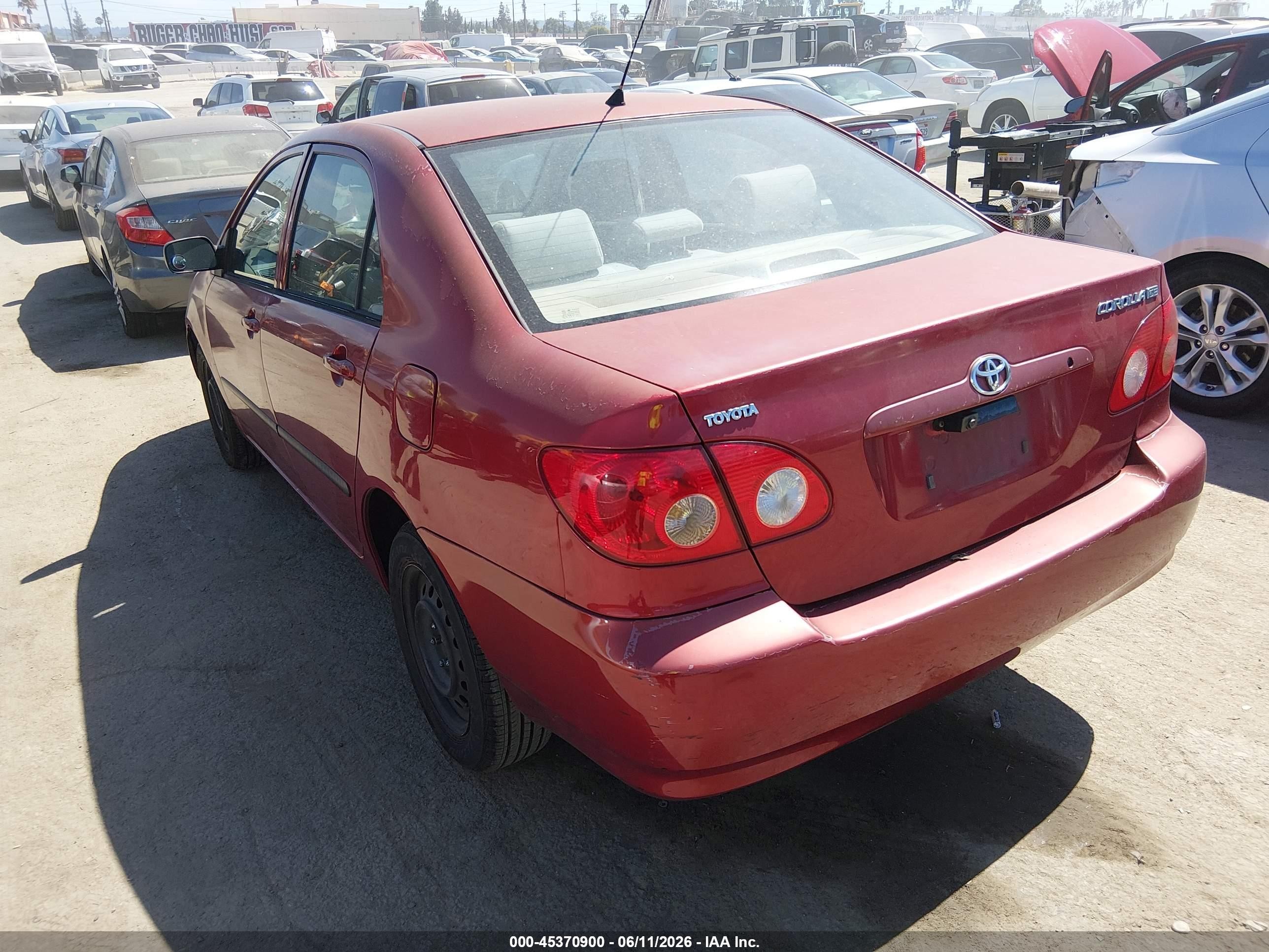 2007 Toyota Corolla Ce Red vin: JTDBR32E470115915