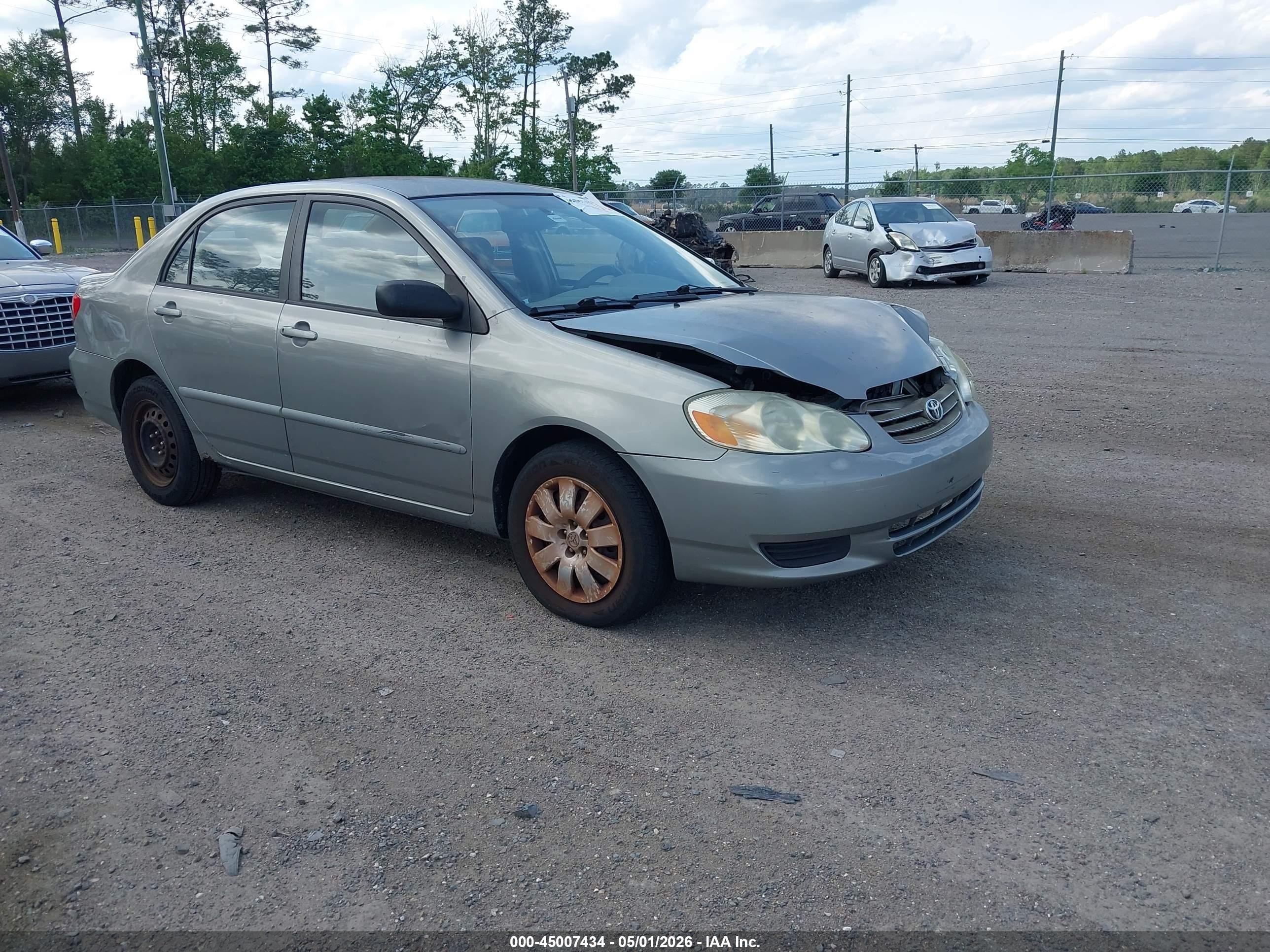 2003 Toyota Corolla Ce/le Gray vin: JTDBR32E530040197
