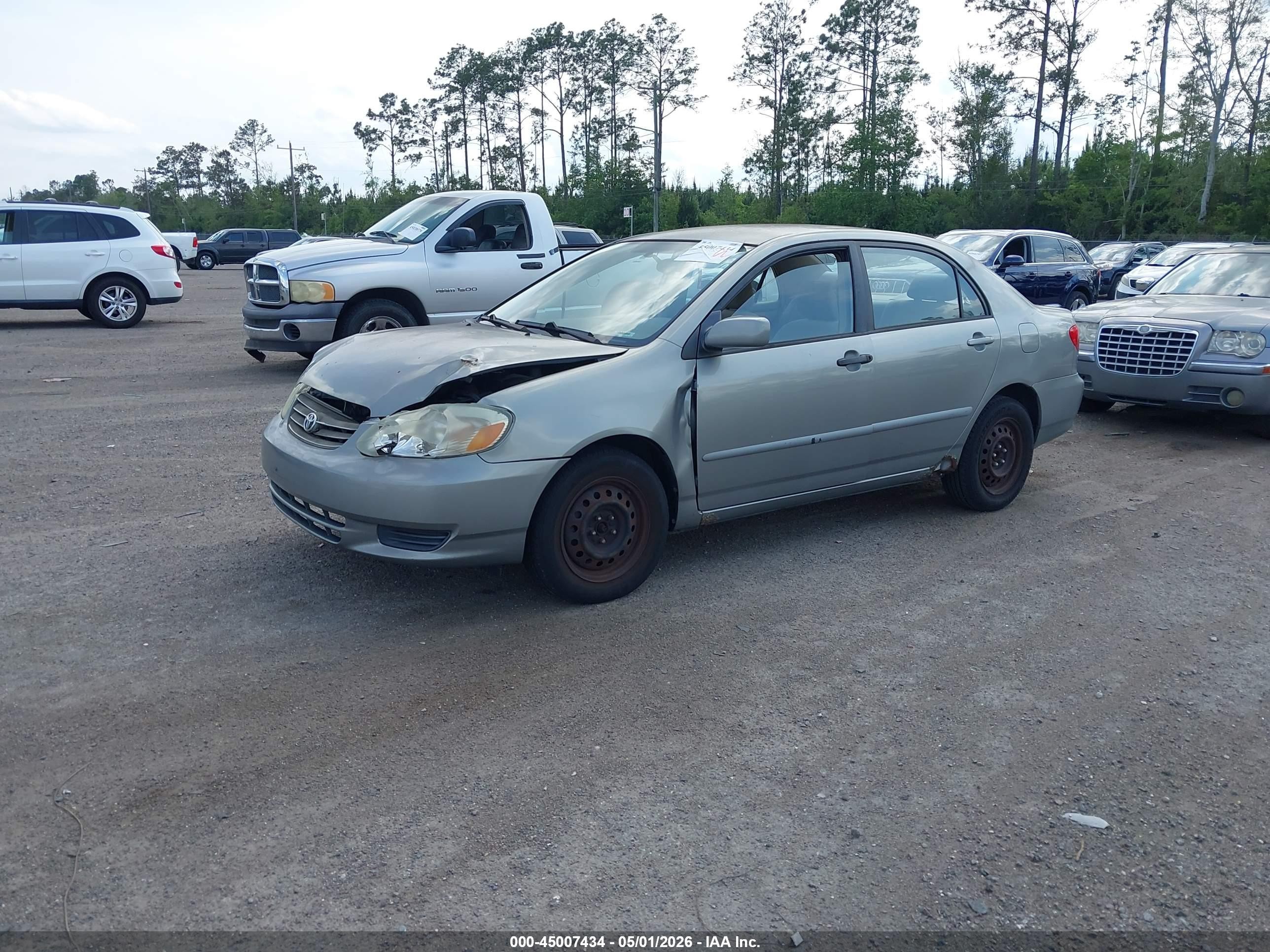 2003 Toyota Corolla Ce/le Gray vin: JTDBR32E530040197