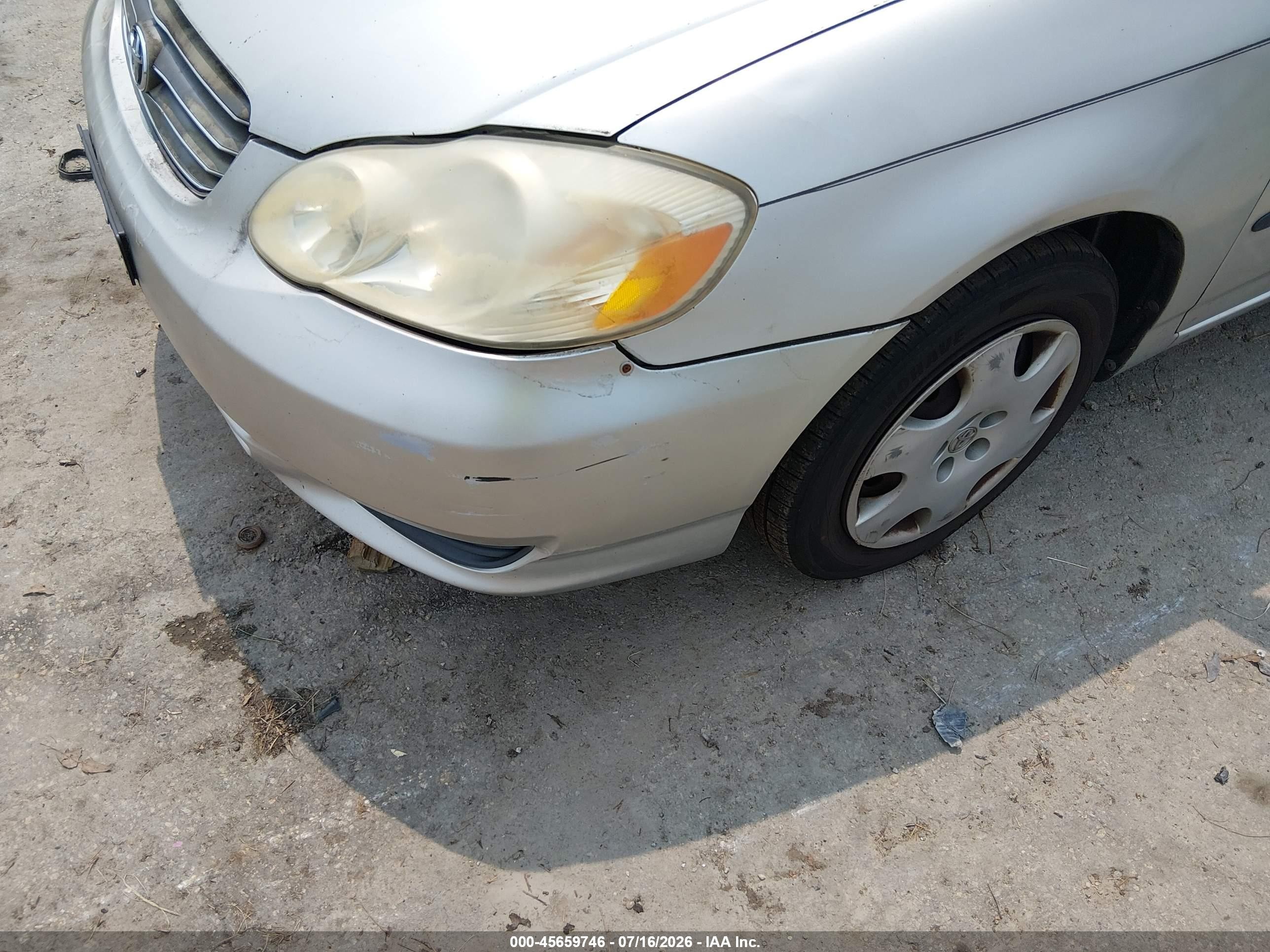 2003 Toyota Corolla Ce Silver vin: JTDBR32E532007804