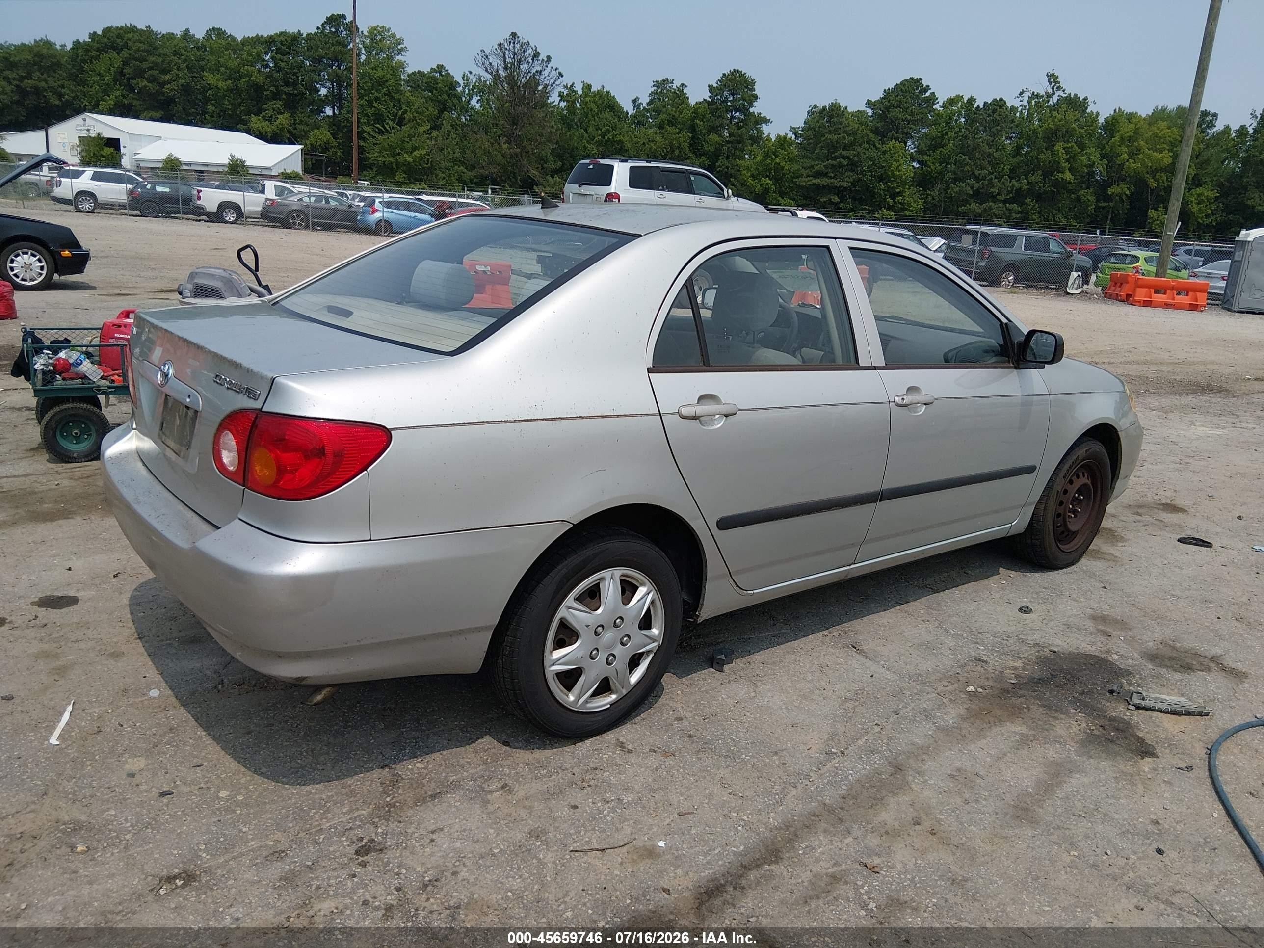 2003 Toyota Corolla Ce Silver vin: JTDBR32E532007804