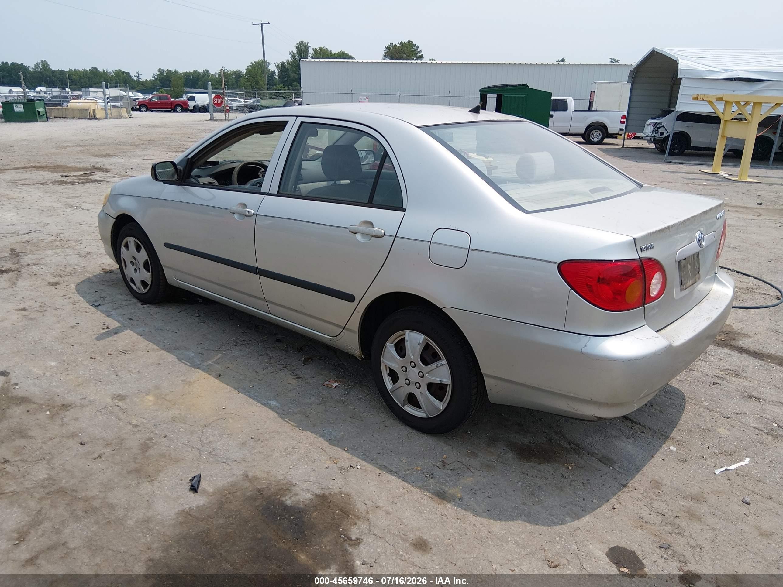 2003 Toyota Corolla Ce Silver vin: JTDBR32E532007804