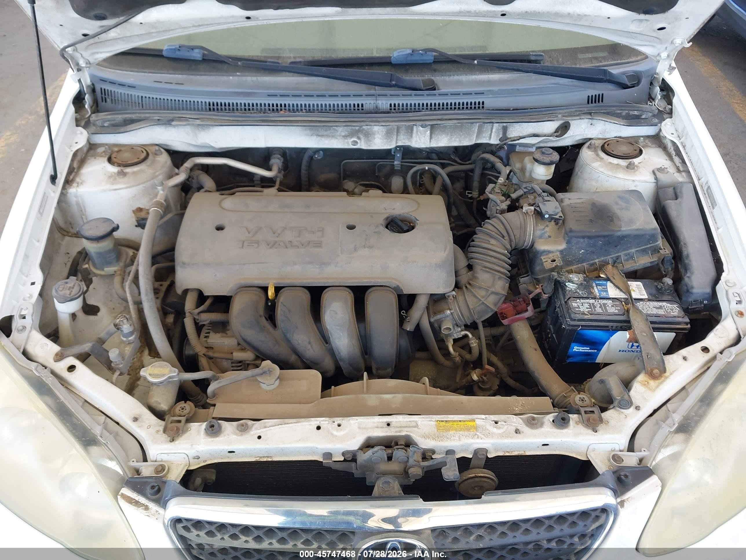 2005 Toyota Corolla Ce Белый vin: JTDBR32E552064782