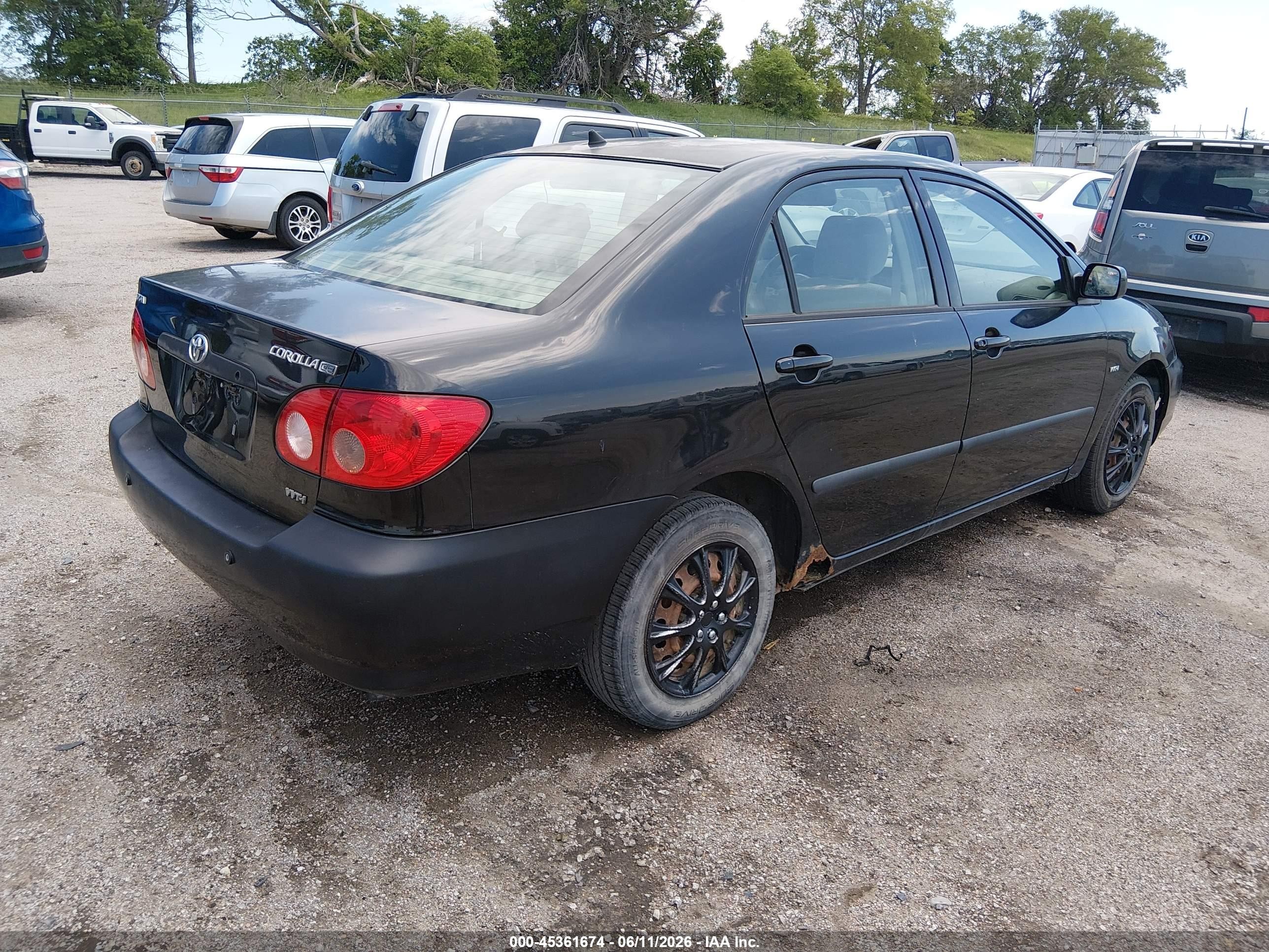 2005 Toyota Corolla Ce/le Black vin: JTDBR32E552065656