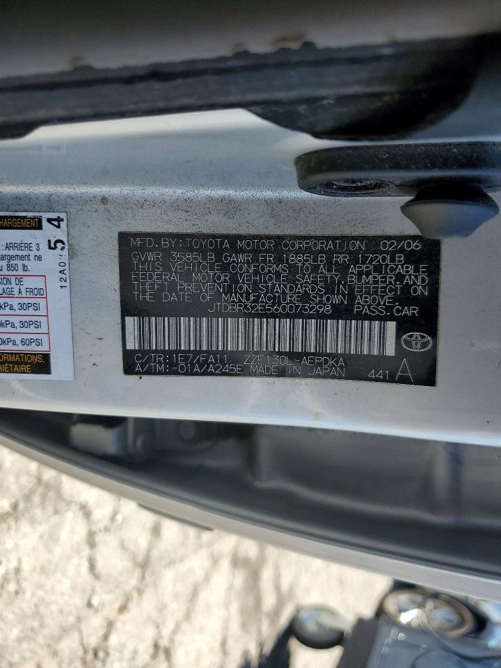 2006 Toyota Corolla Ce Серебряный vin: JTDBR32E560073298