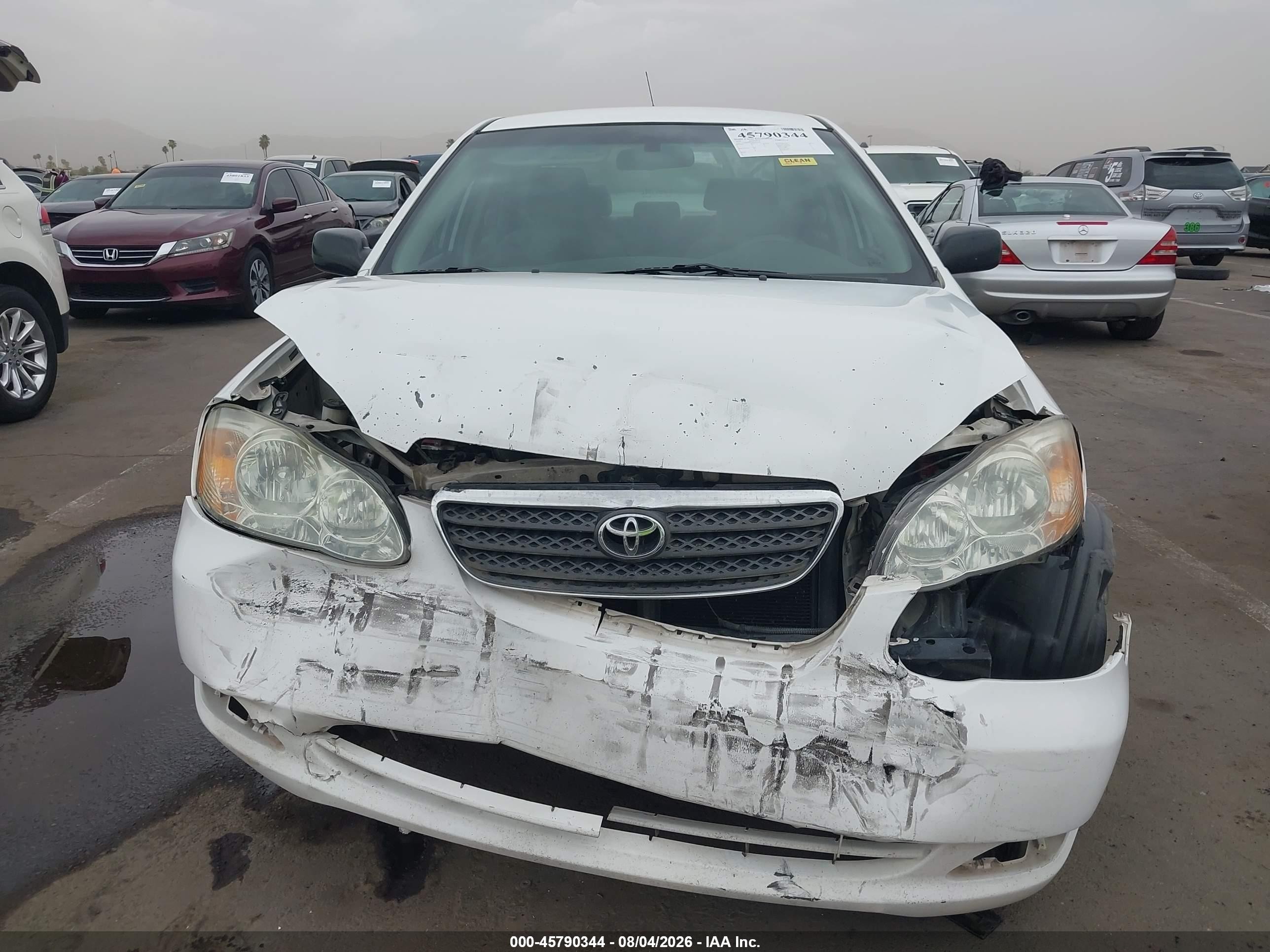 2006 Toyota Corolla Ce White vin: JTDBR32E560074399