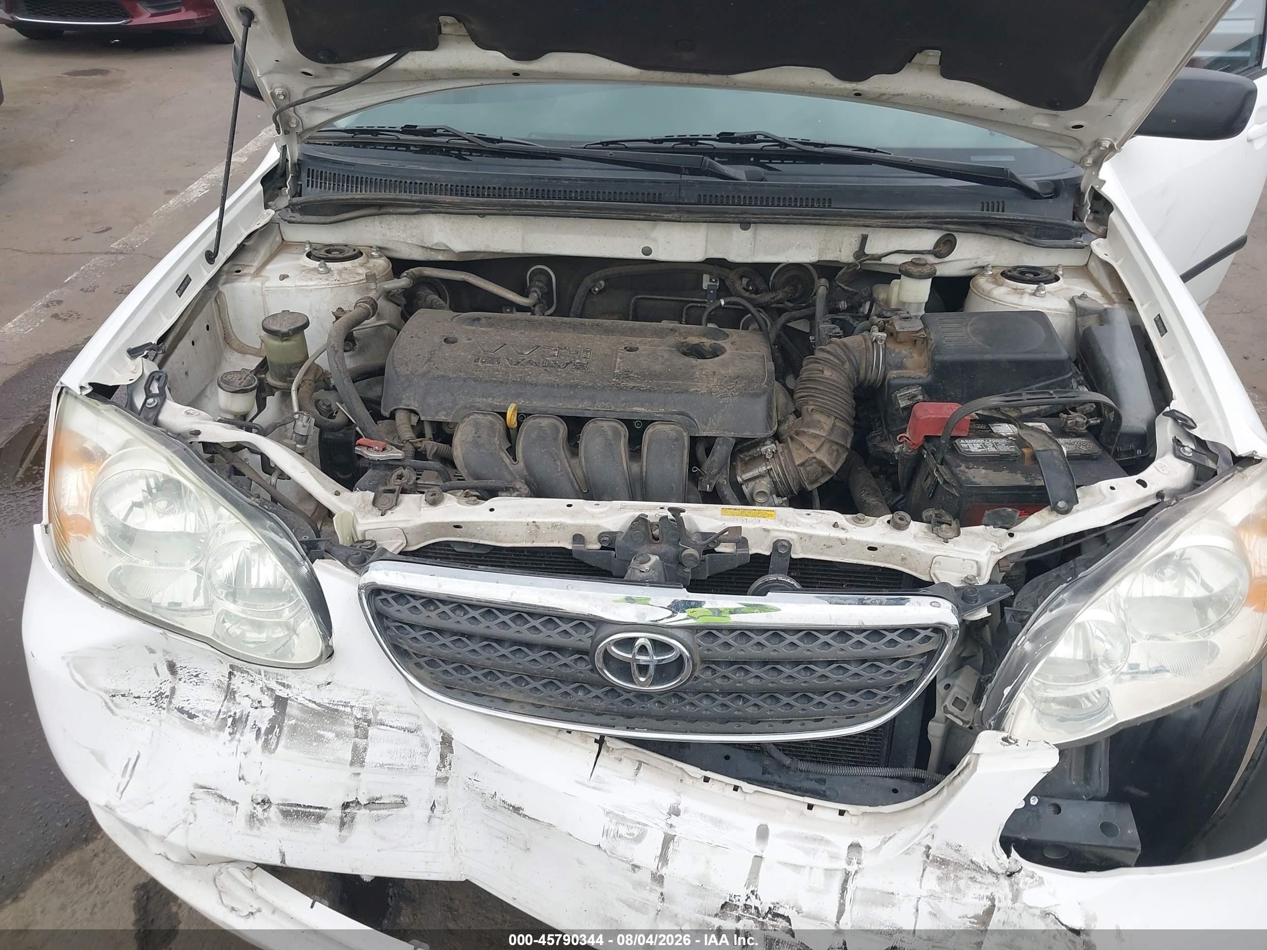 2006 Toyota Corolla Ce White vin: JTDBR32E560074399