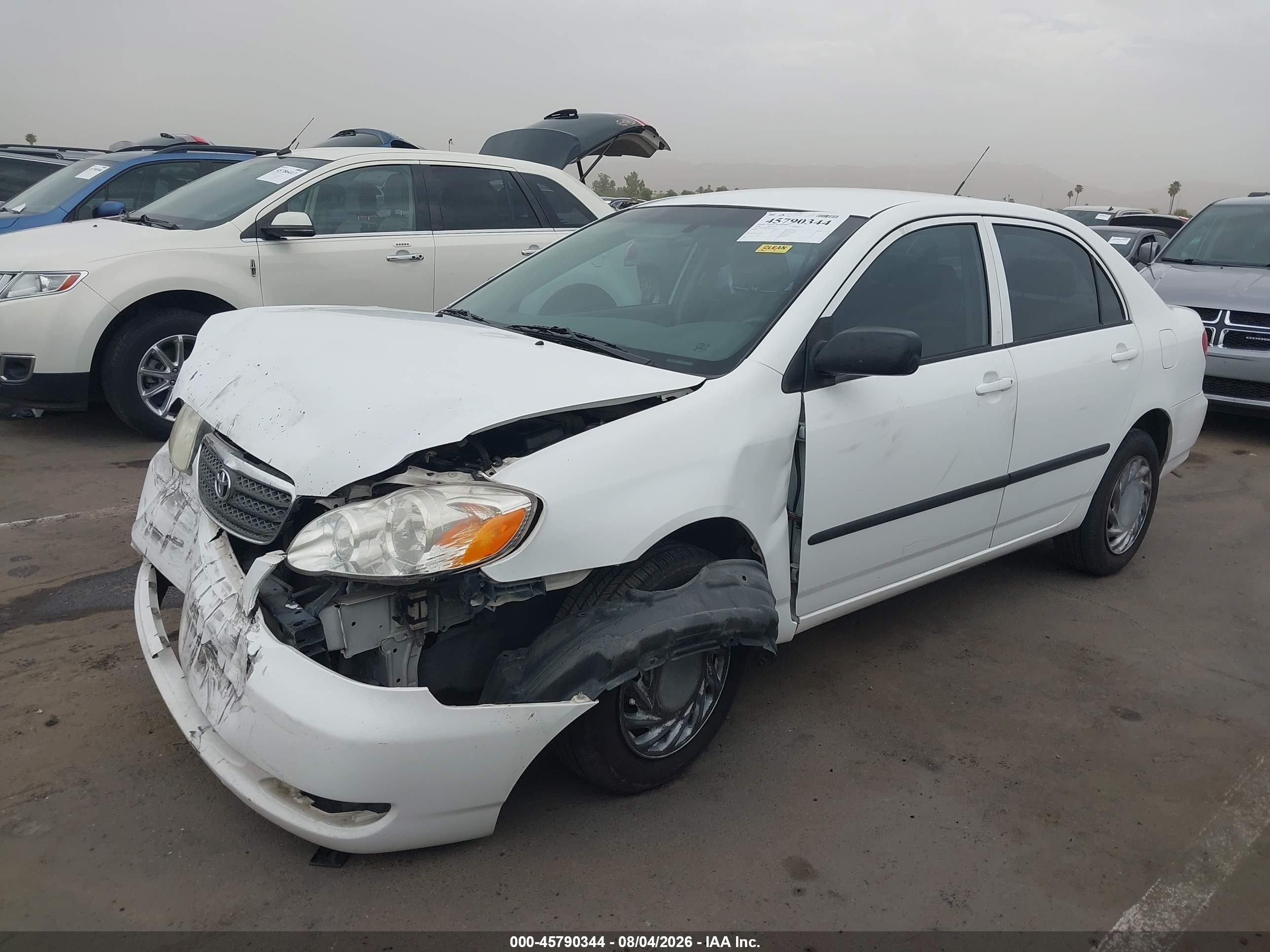 2006 Toyota Corolla Ce White vin: JTDBR32E560074399