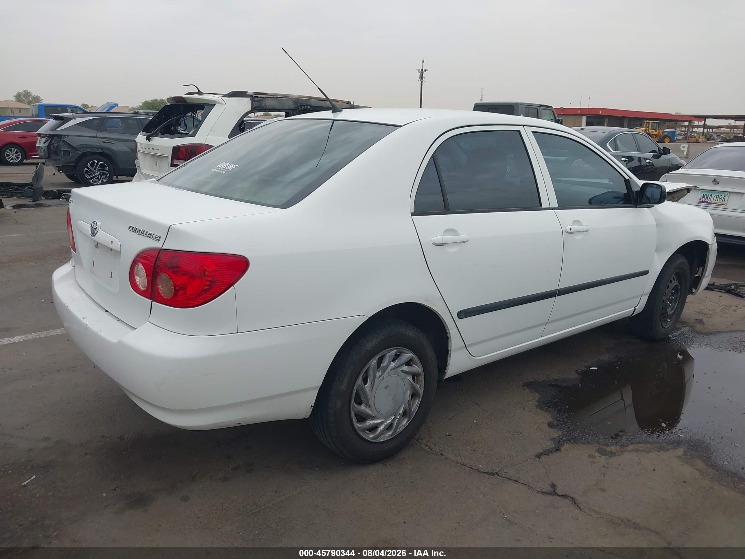 2006 Toyota Corolla Ce White vin: JTDBR32E560074399