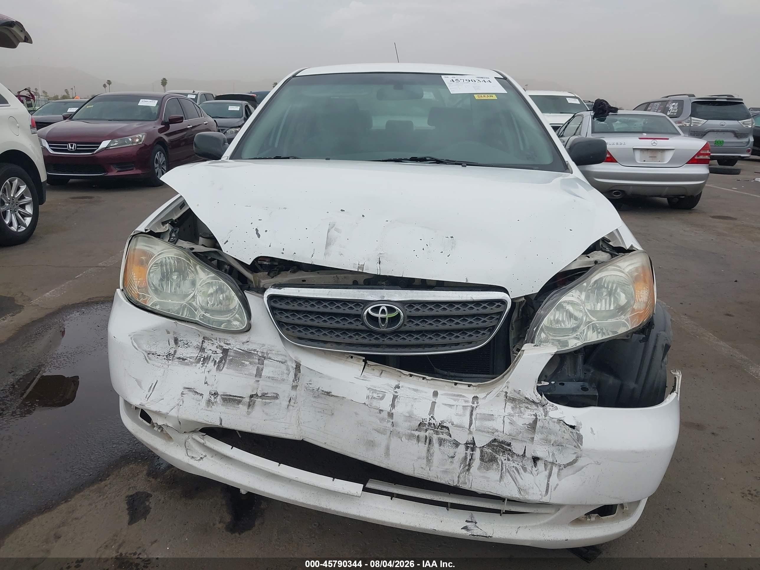 2006 Toyota Corolla Ce White vin: JTDBR32E560074399
