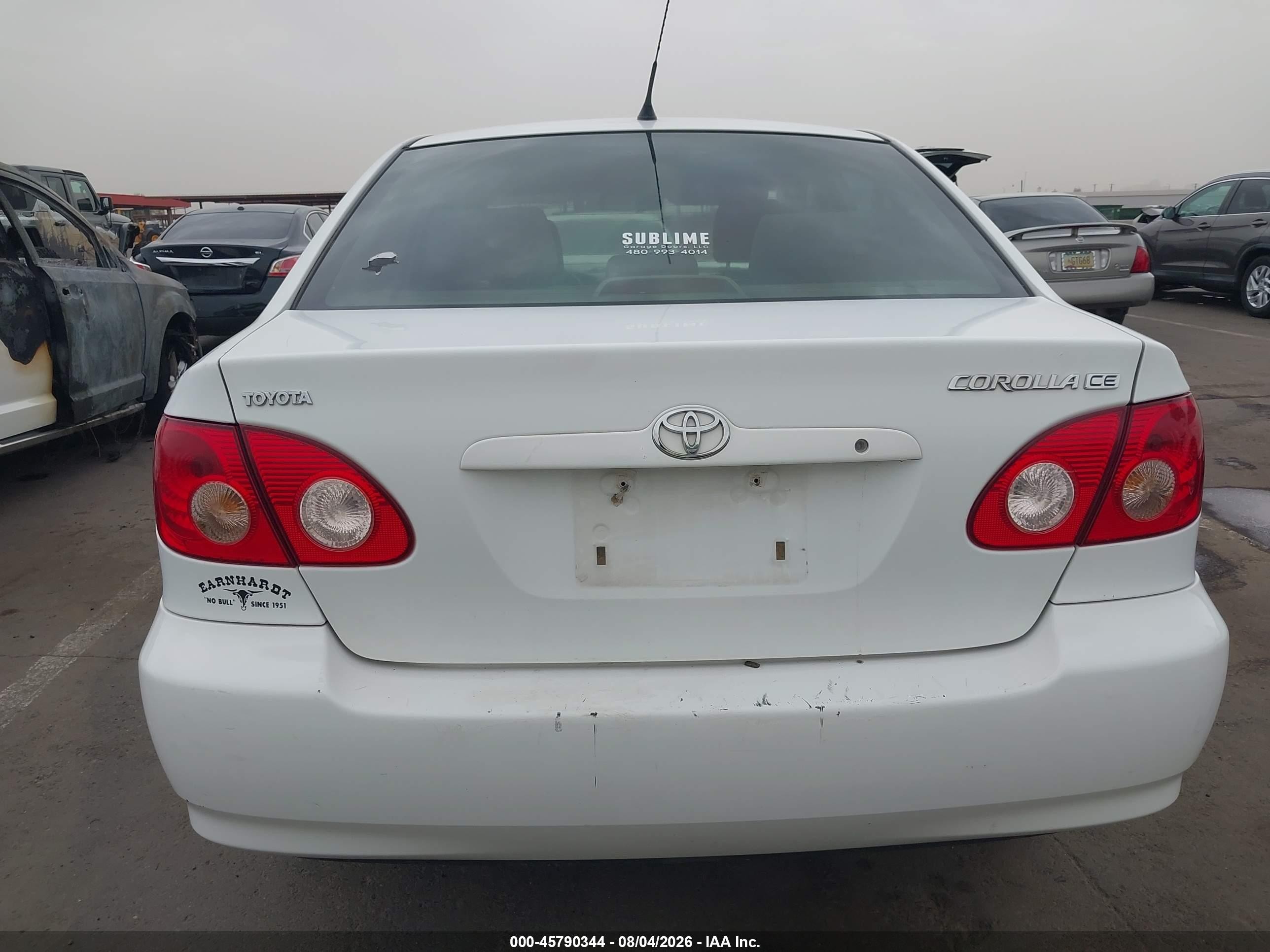 2006 Toyota Corolla Ce White vin: JTDBR32E560074399