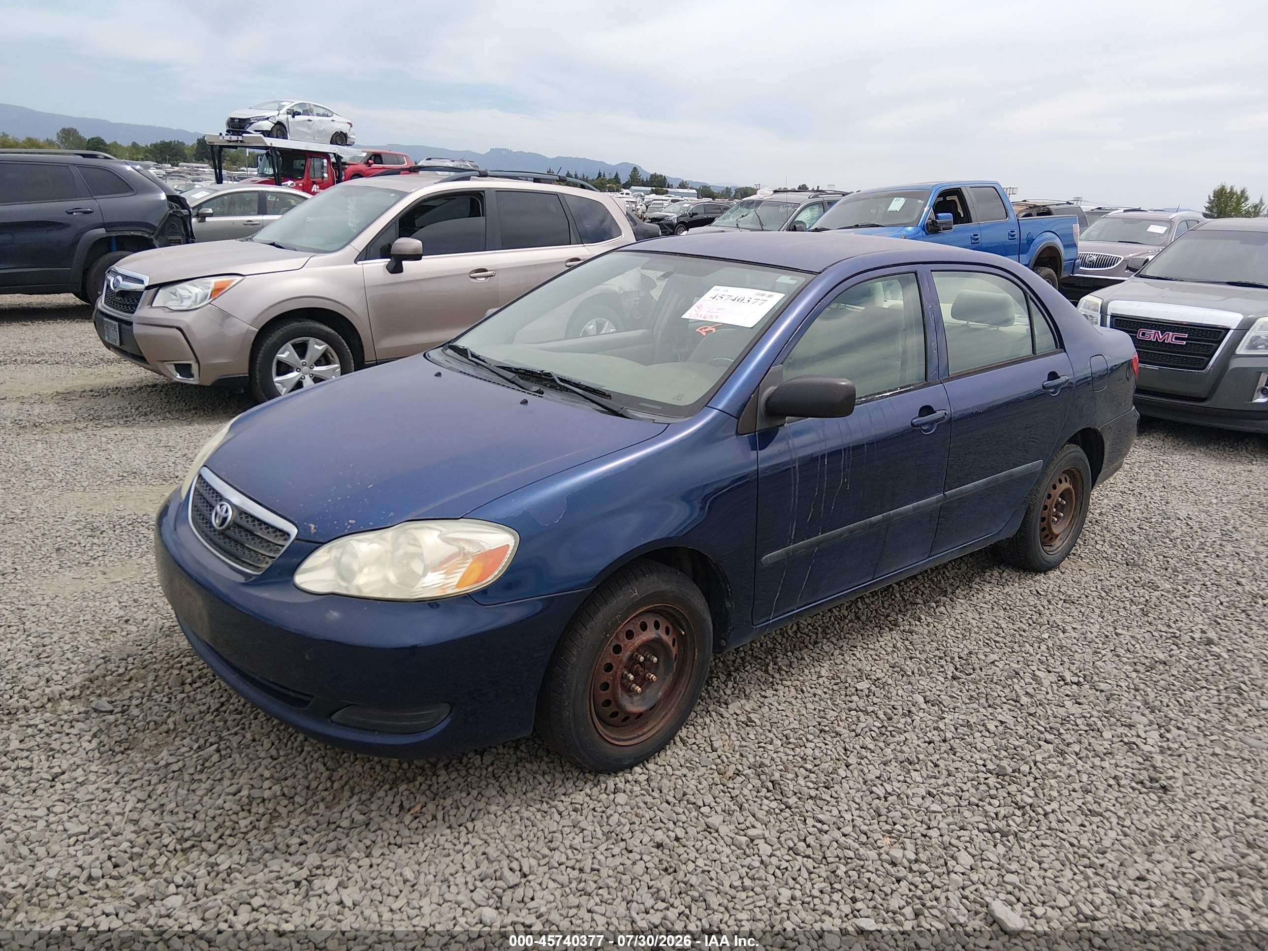 2006 Toyota Corolla Ce Синий vin: JTDBR32E560093499